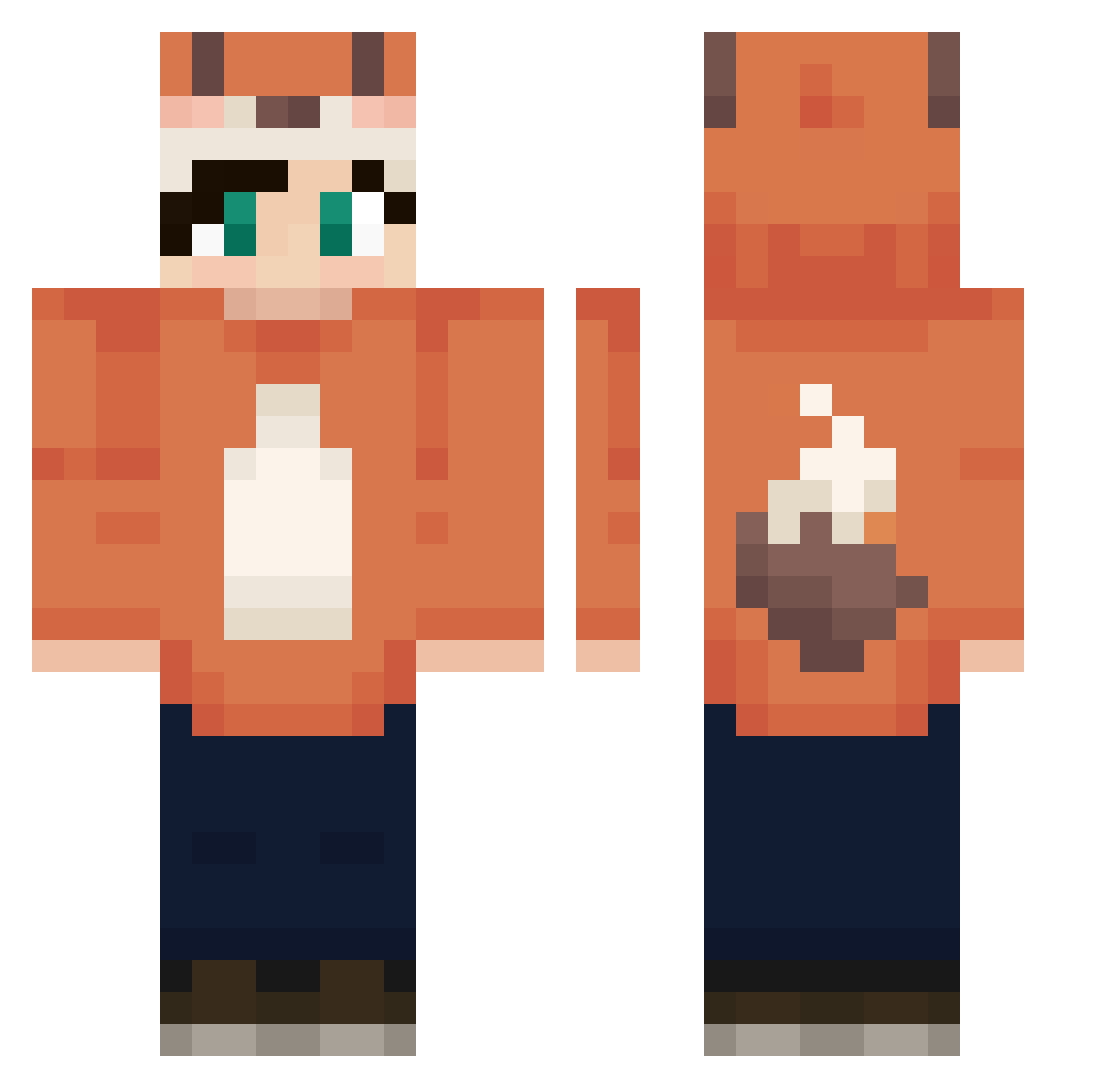 tchu Minecraft skin, front and back view