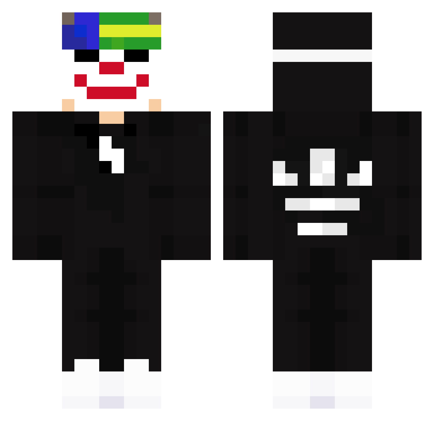 deMAIOR Minecraft skin, front and back view
