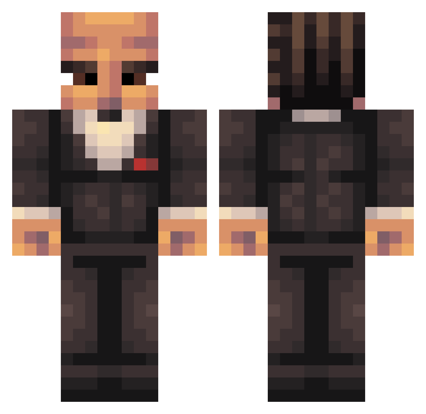 Hydroxyy Minecraft skin, front and back view