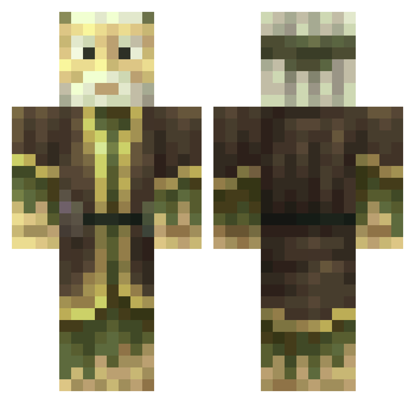 Saphalond Minecraft skin, front and back view