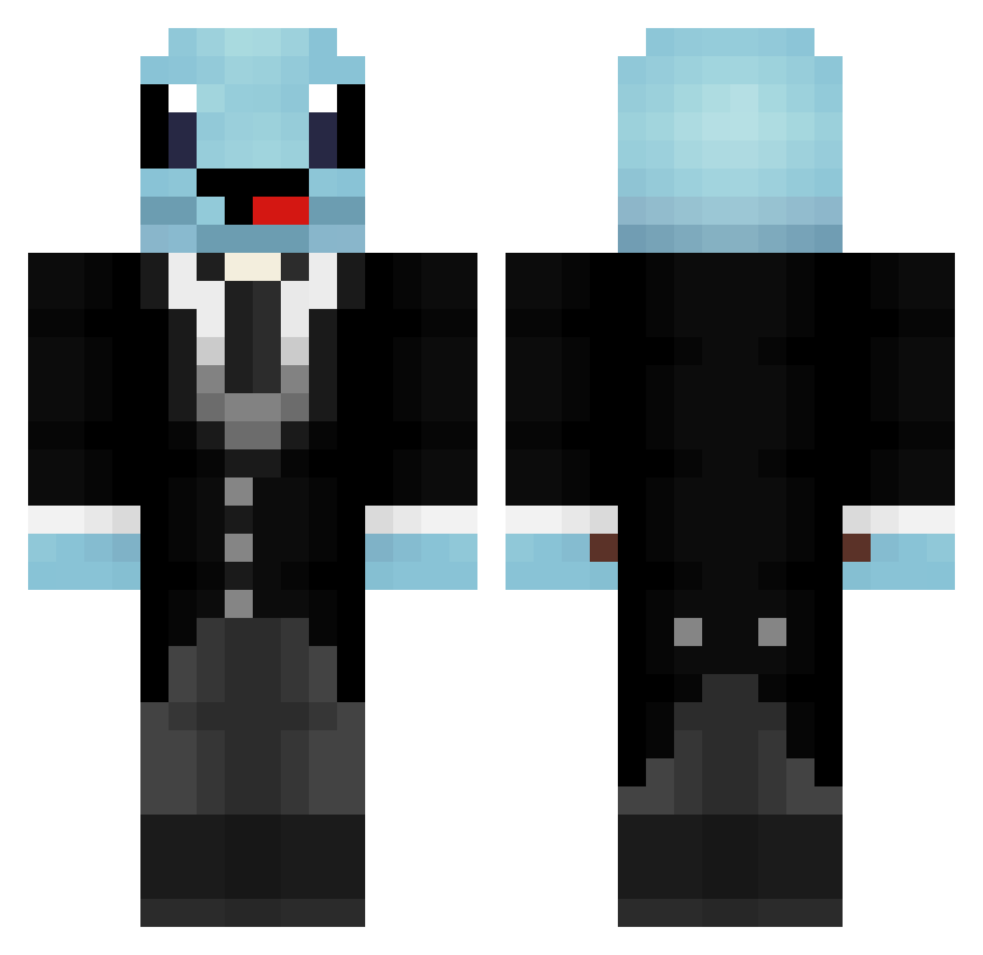 MatusieQ Minecraft skin, front and back view