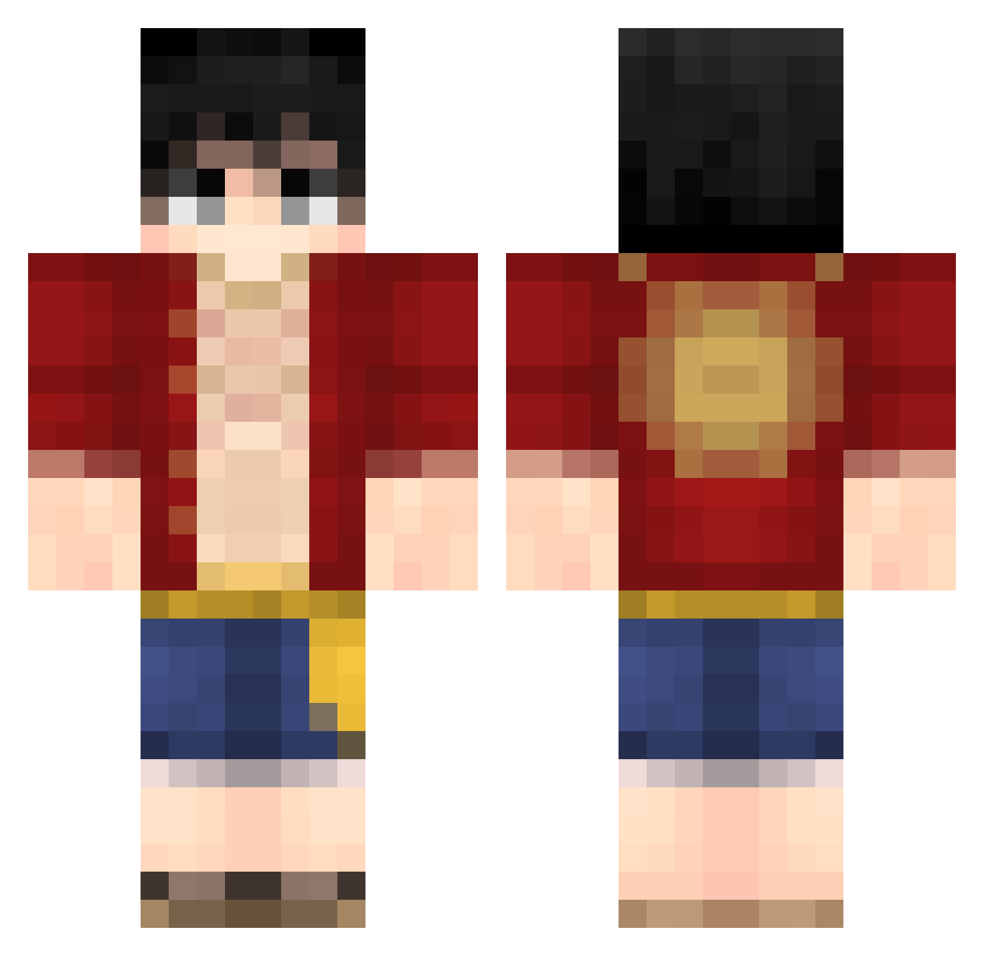 rukkira Minecraft skin, front and back view