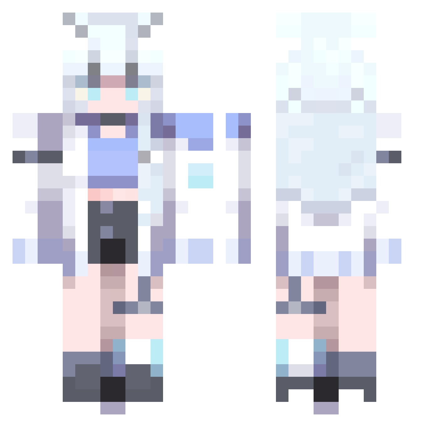 UMAOJI Minecraft skin, front and back view