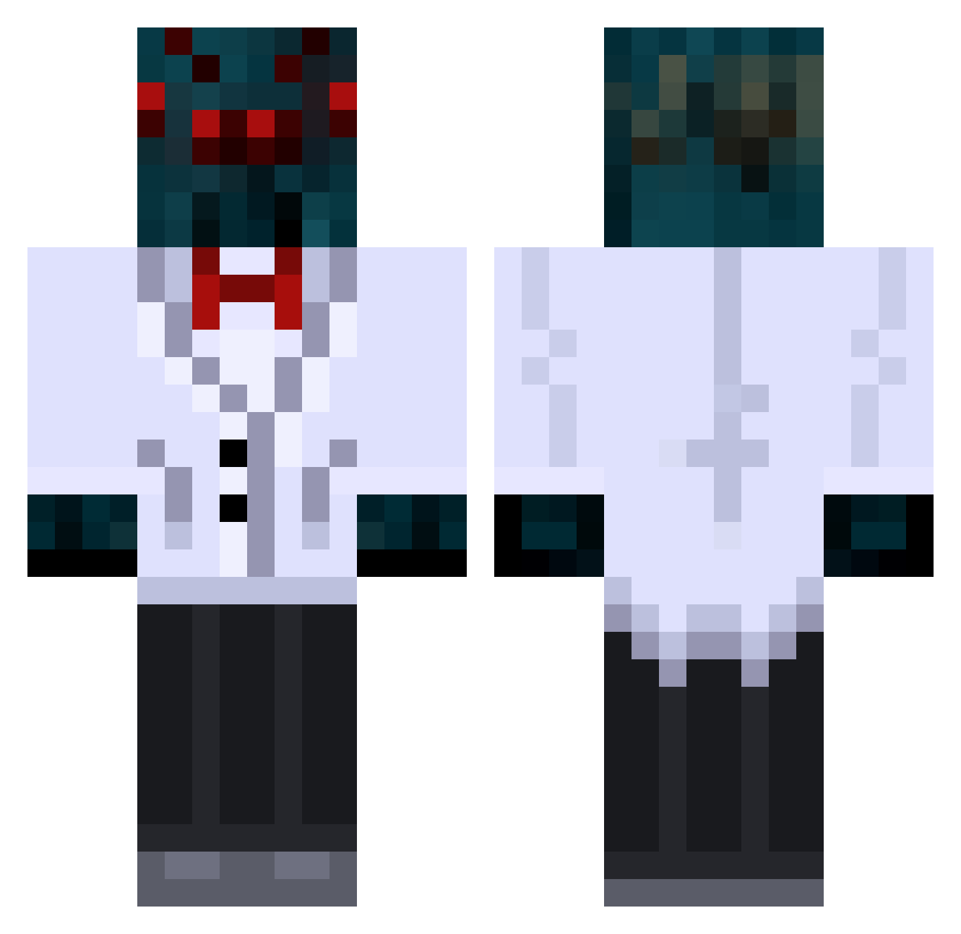 MrMannCox Minecraft skin, front and back view