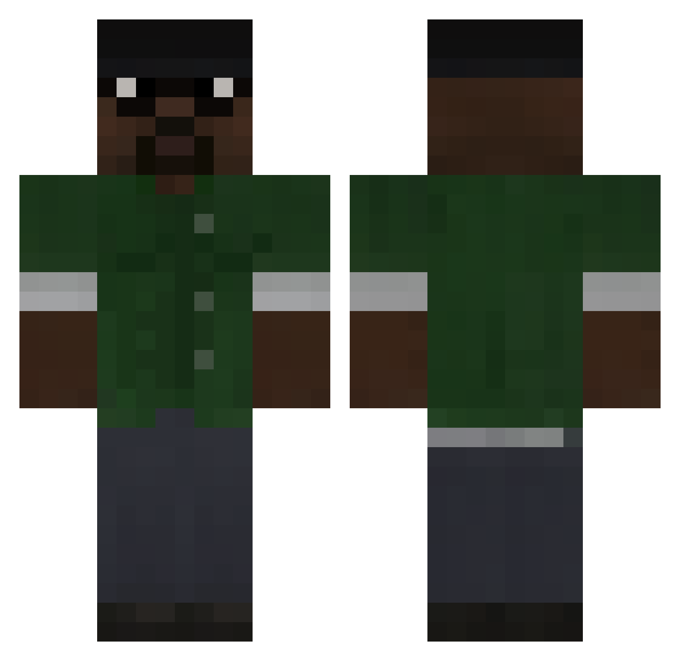 Flybynight05 Minecraft skin, front and back view