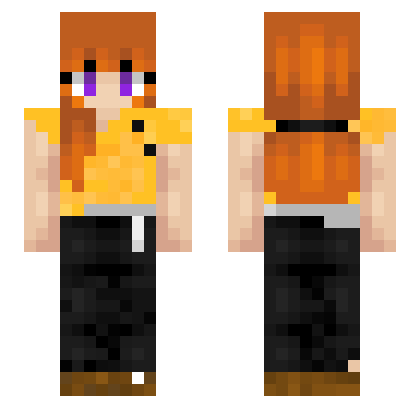 Supertripp Minecraft skin, front and back view