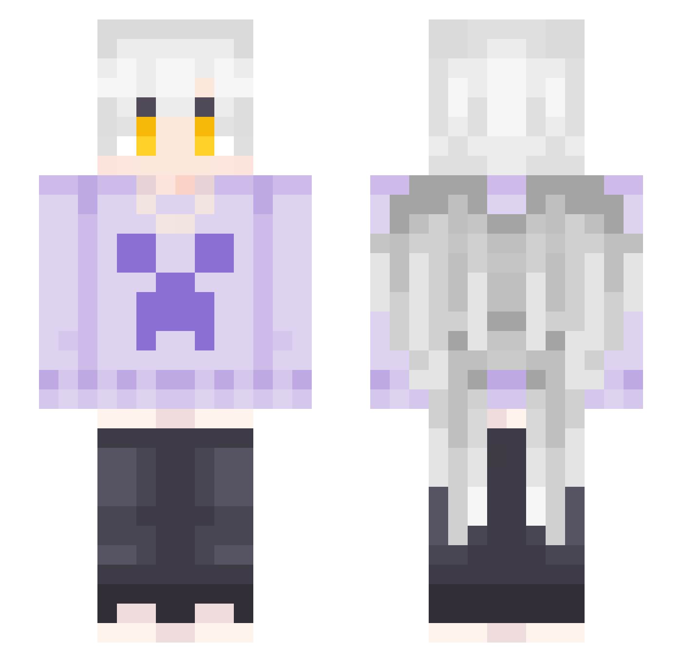 Theomancy Minecraft skin, front and back view