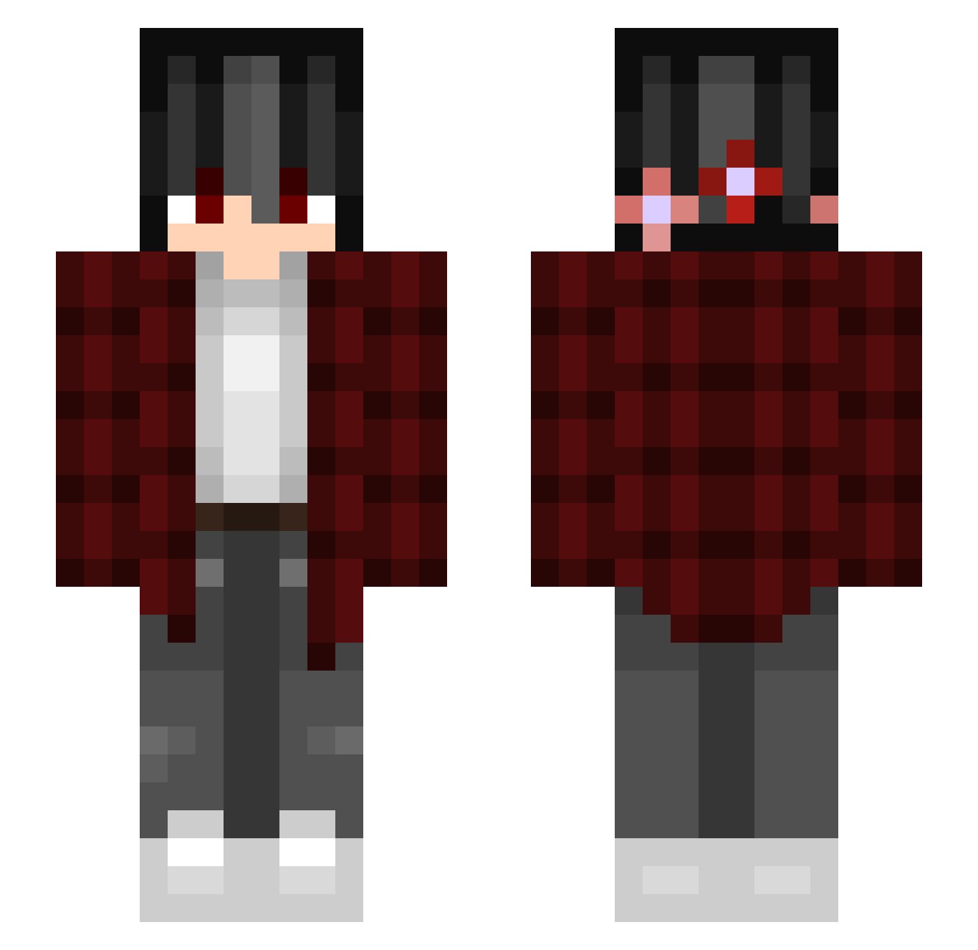 SillyLittleLady Minecraft skin, front and back view