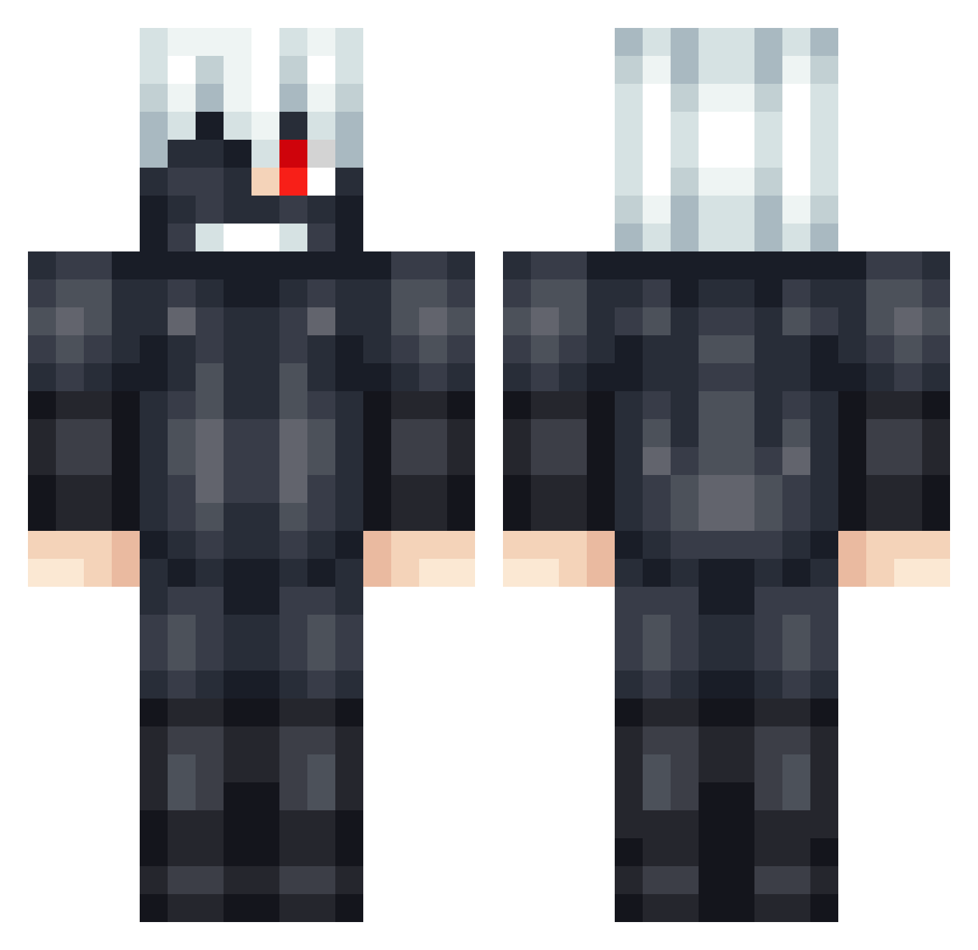 RyanRelic Minecraft skin, front and back view