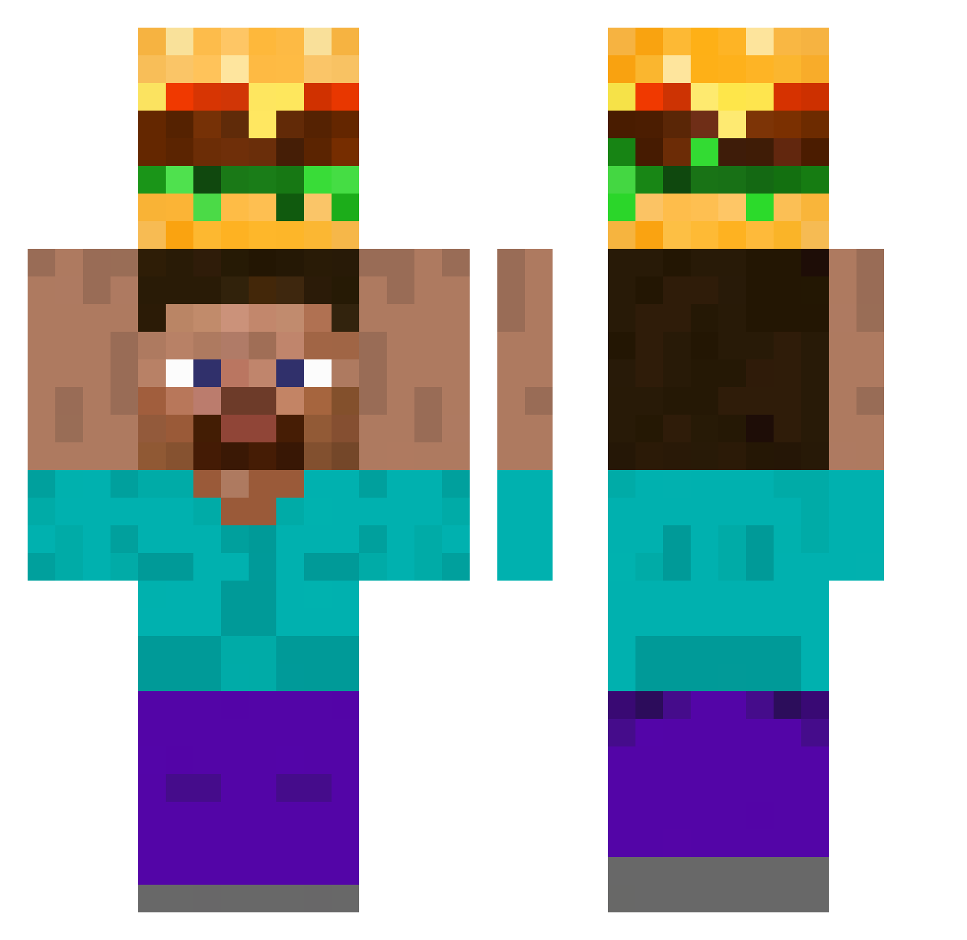 j4_ew0n Minecraft skin, front and back view