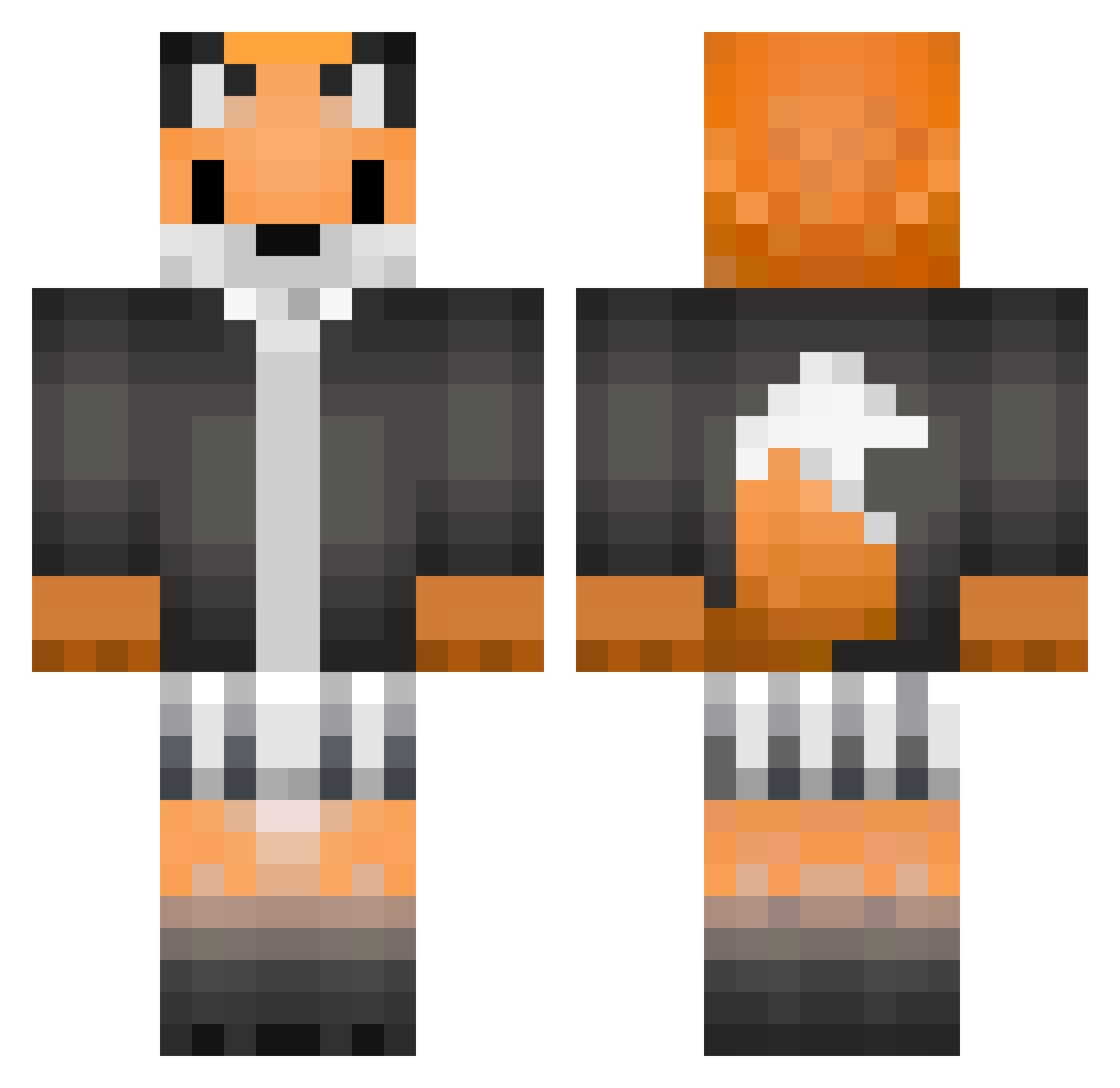 BoBoBaBos Minecraft skin, front and back view