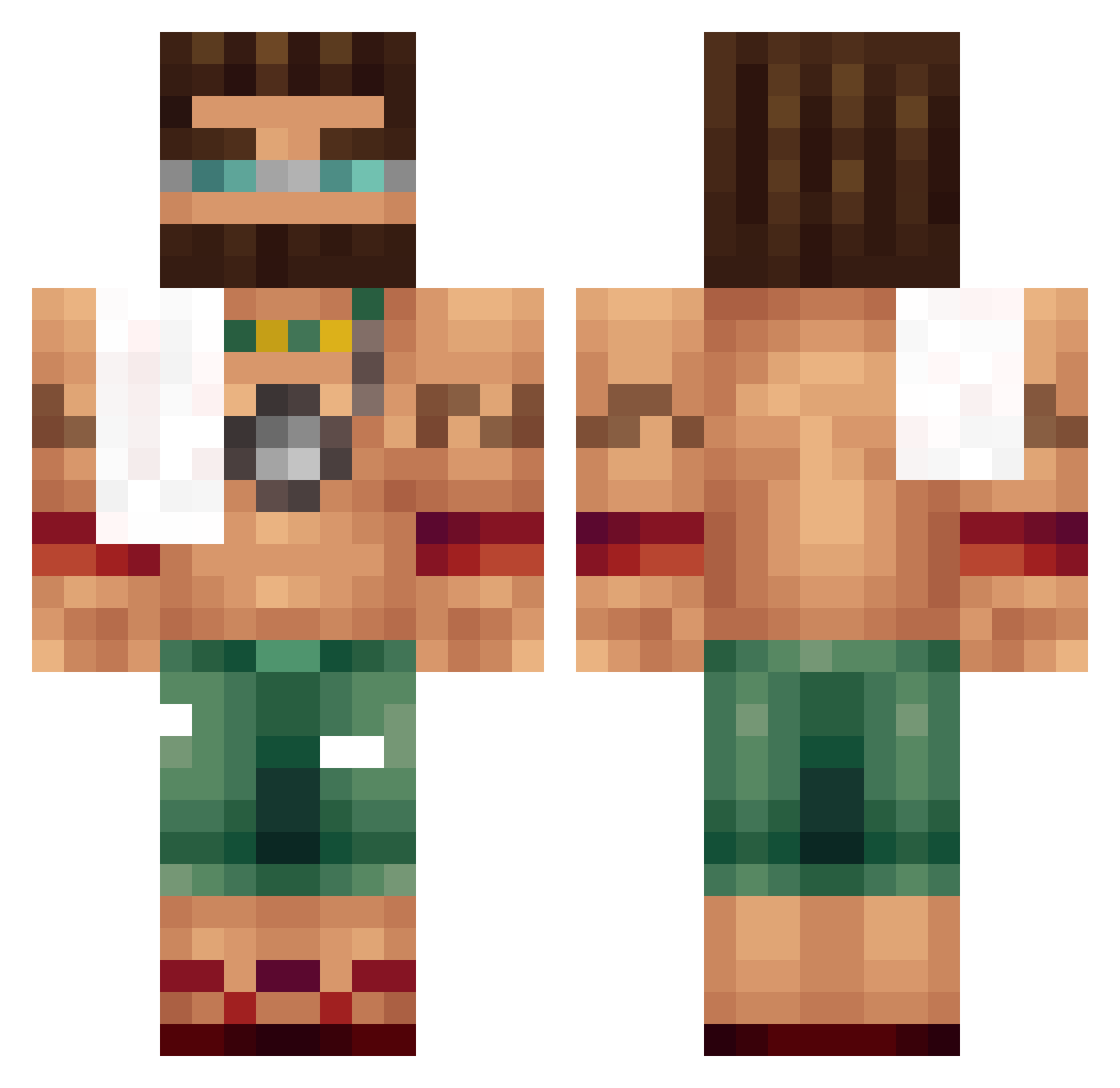 magamether Minecraft skin, front and back view