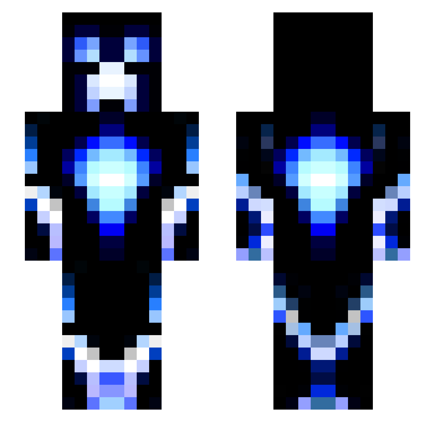 XGLIB Minecraft skin, front and back view