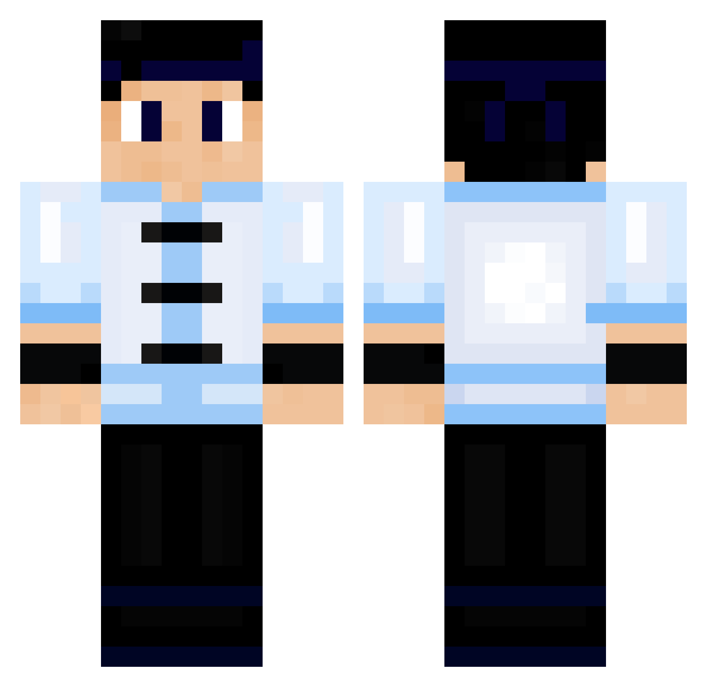 Ryuvair Minecraft skin, front and back view
