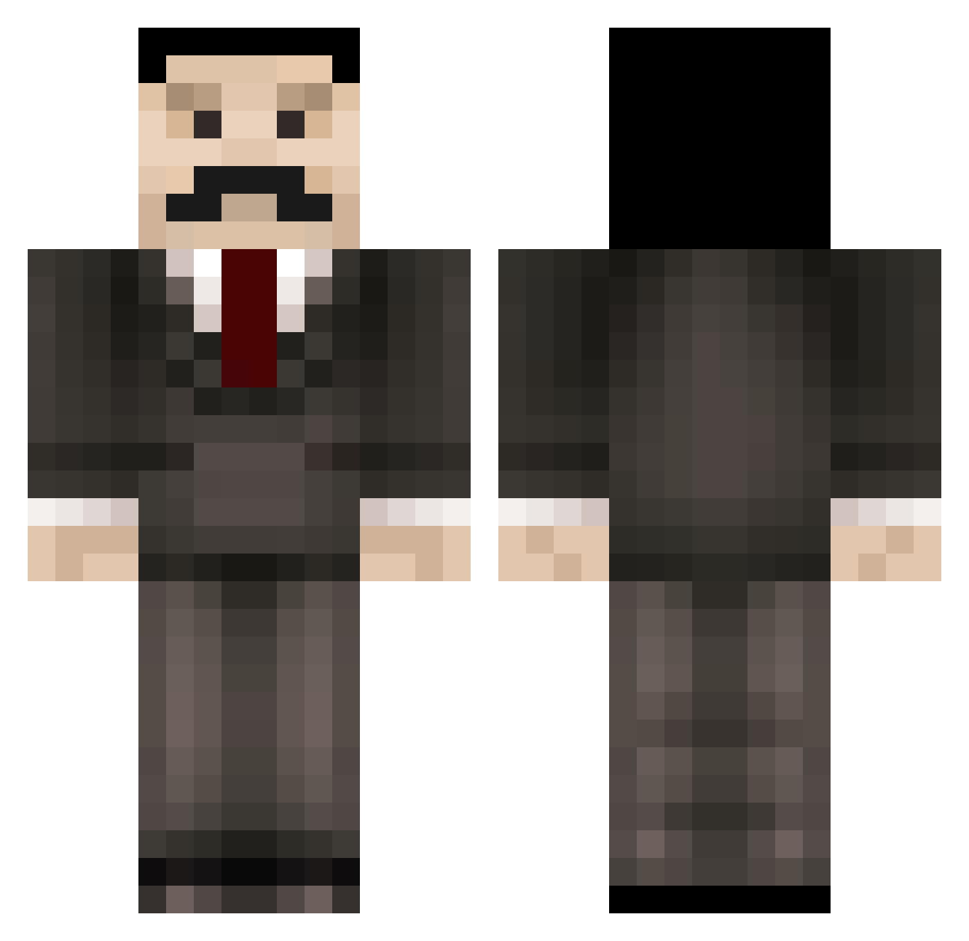 Granti Minecraft skin, front and back view