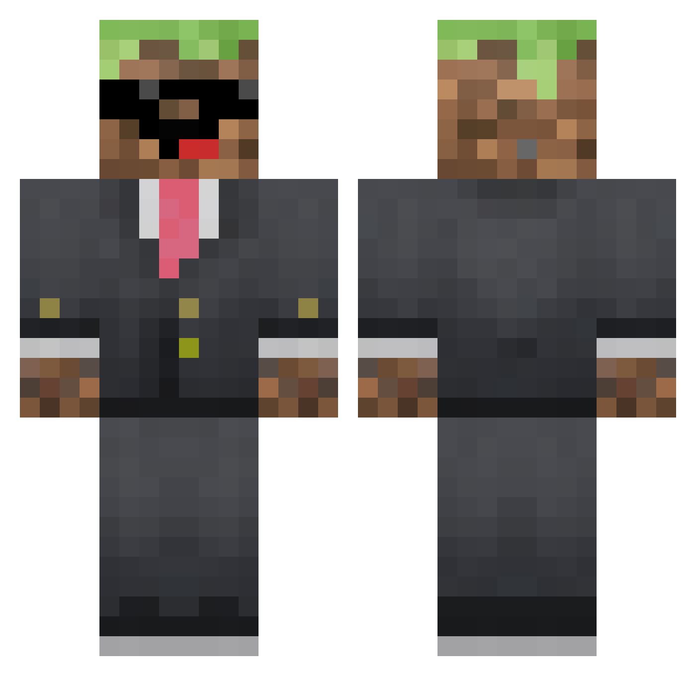 meowFIGHT Minecraft skin, front and back view
