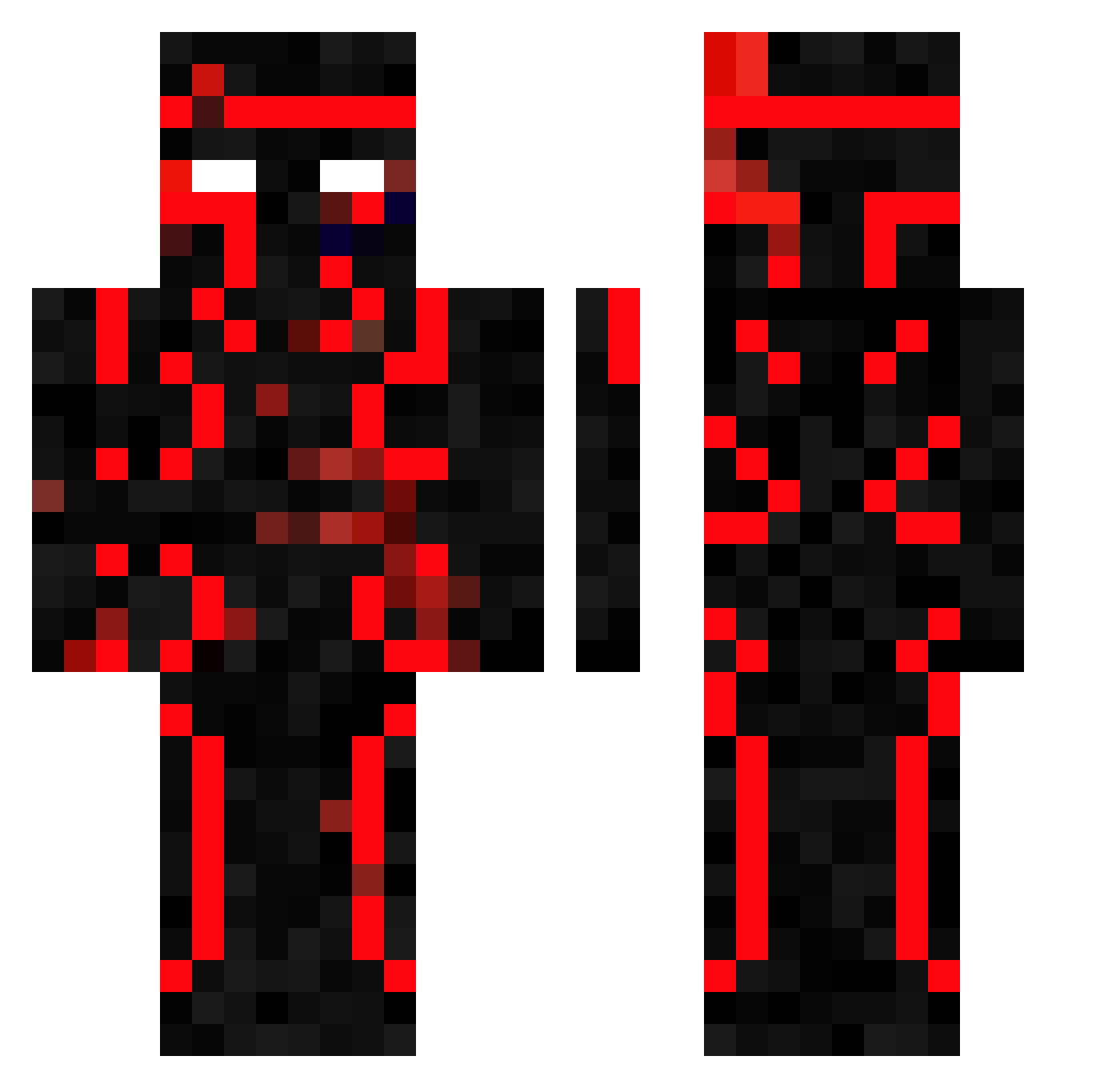 YankeeMx Minecraft skin, front and back view