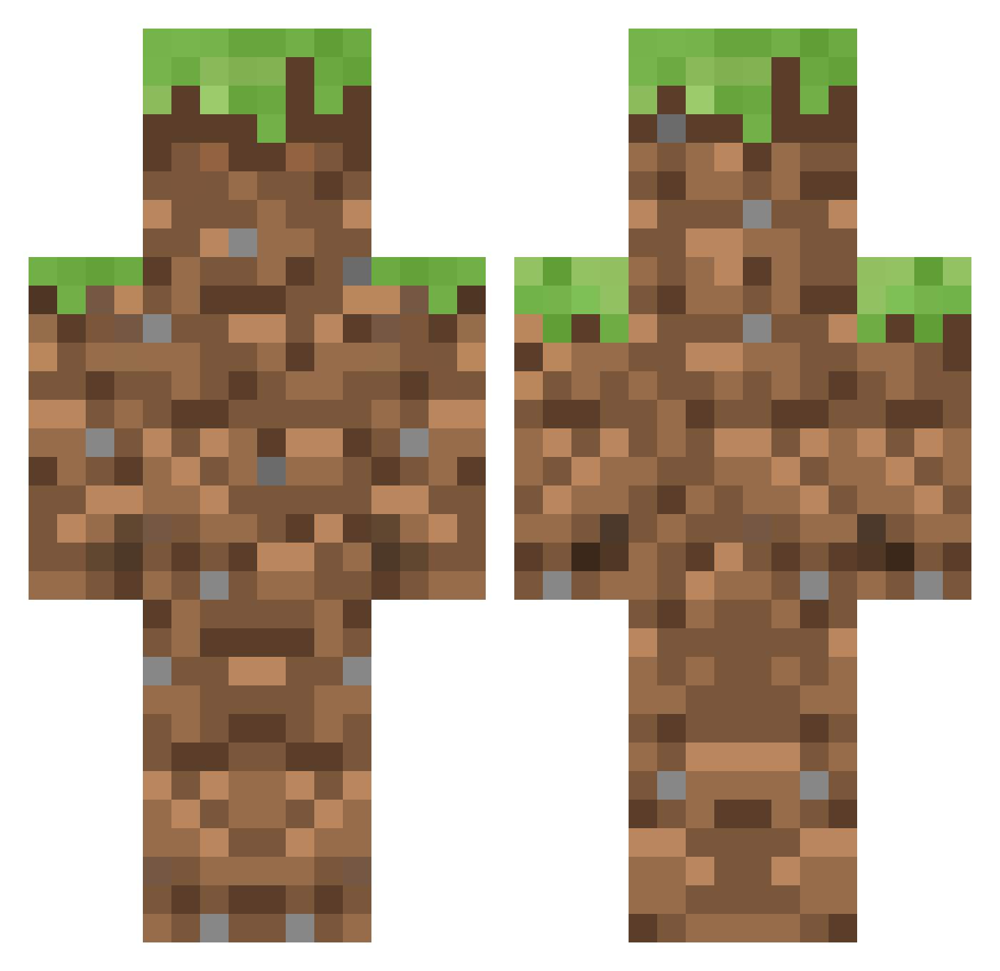 ArrowAJ Minecraft skin, front and back view