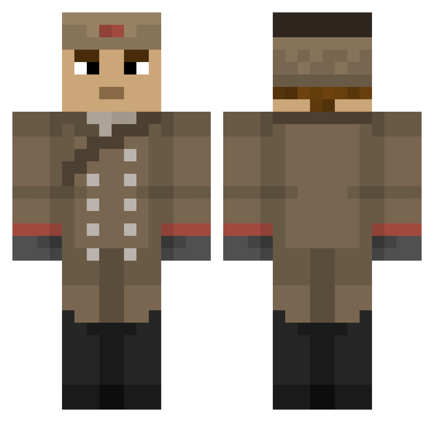 NotPhishy_Pengy Minecraft skin, front and back view