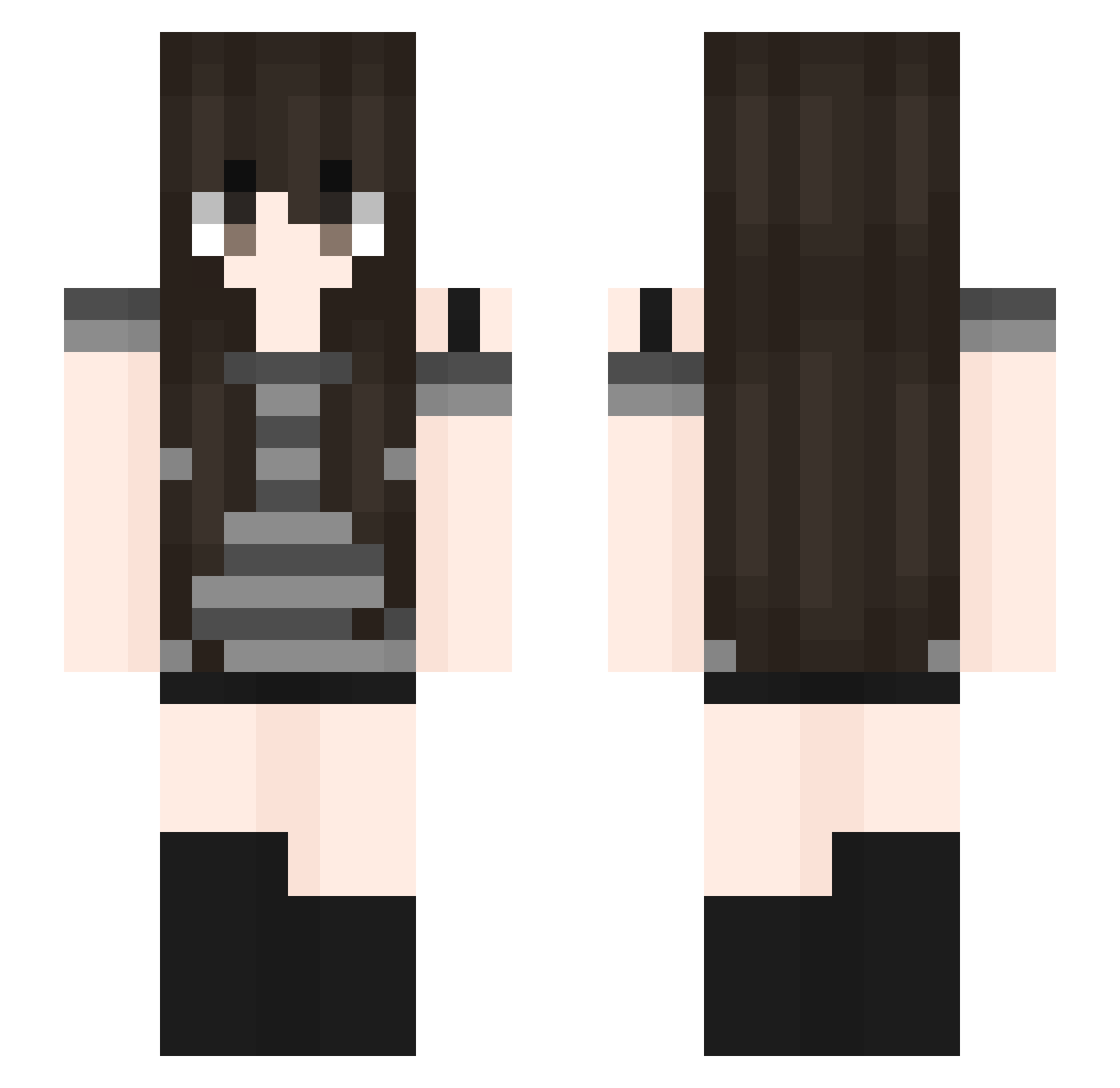 Valeerr Minecraft skin, front and back view