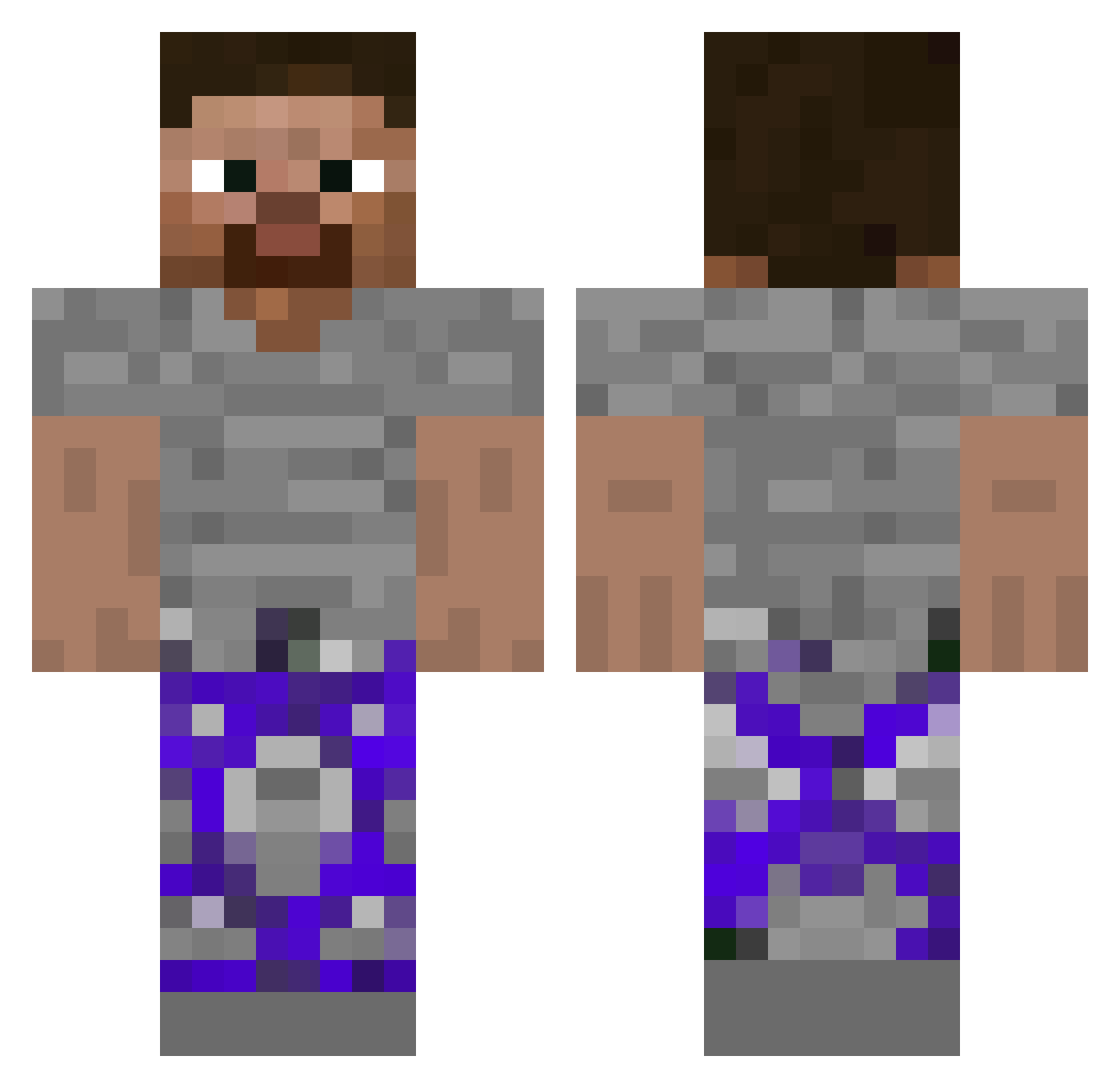 OGfalcon Minecraft skin, front and back view