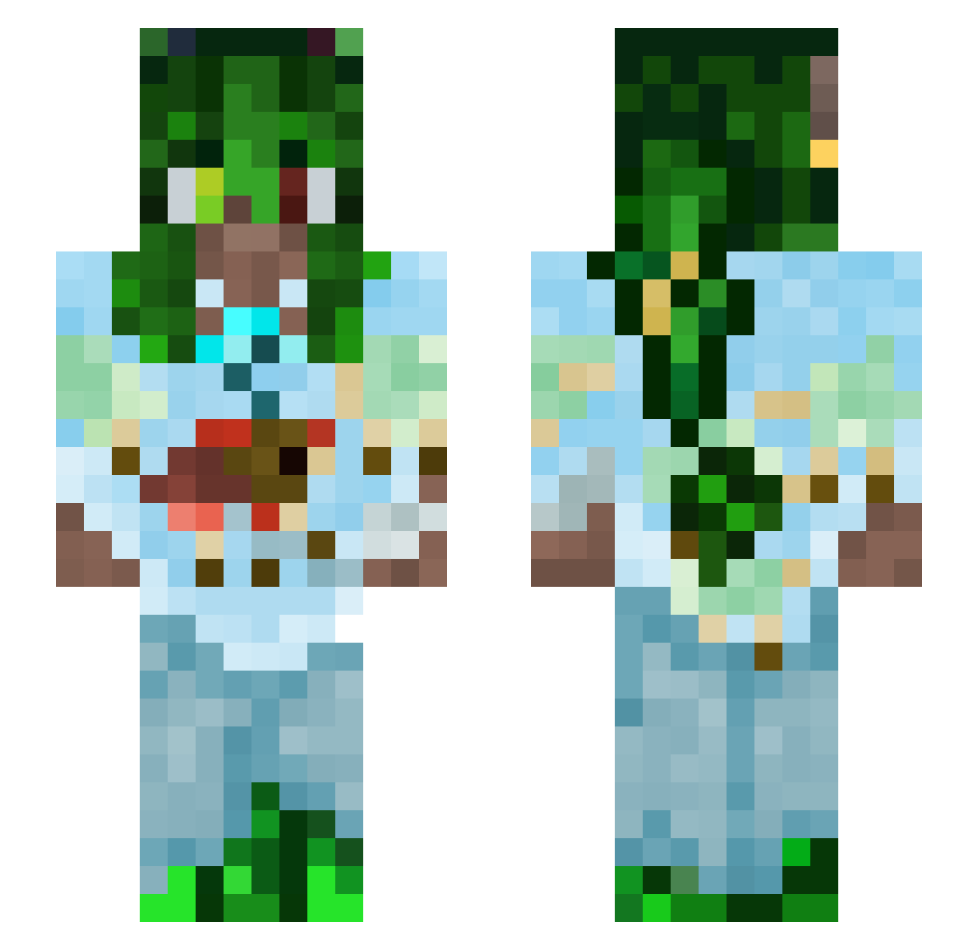 sheepsIn_spaces Minecraft skin, front and back view