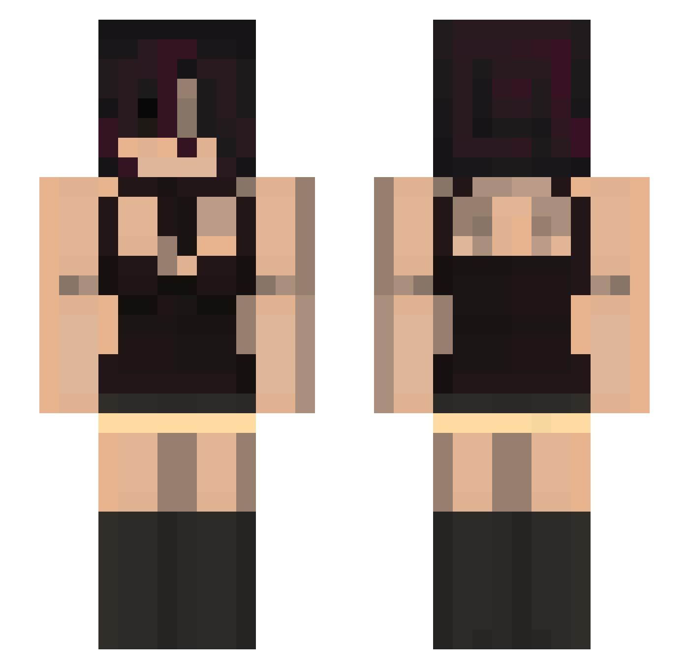 milkyram Minecraft skin, front and back view