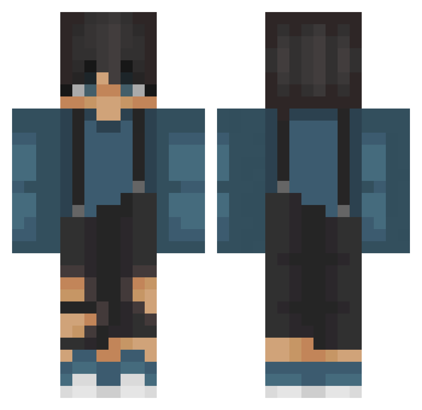 WeyZoObi Minecraft skin, front and back view