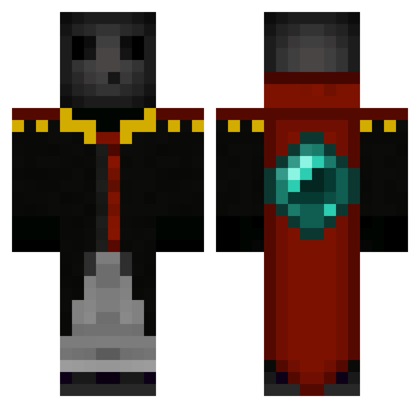 sampayoo Minecraft skin, front and back view
