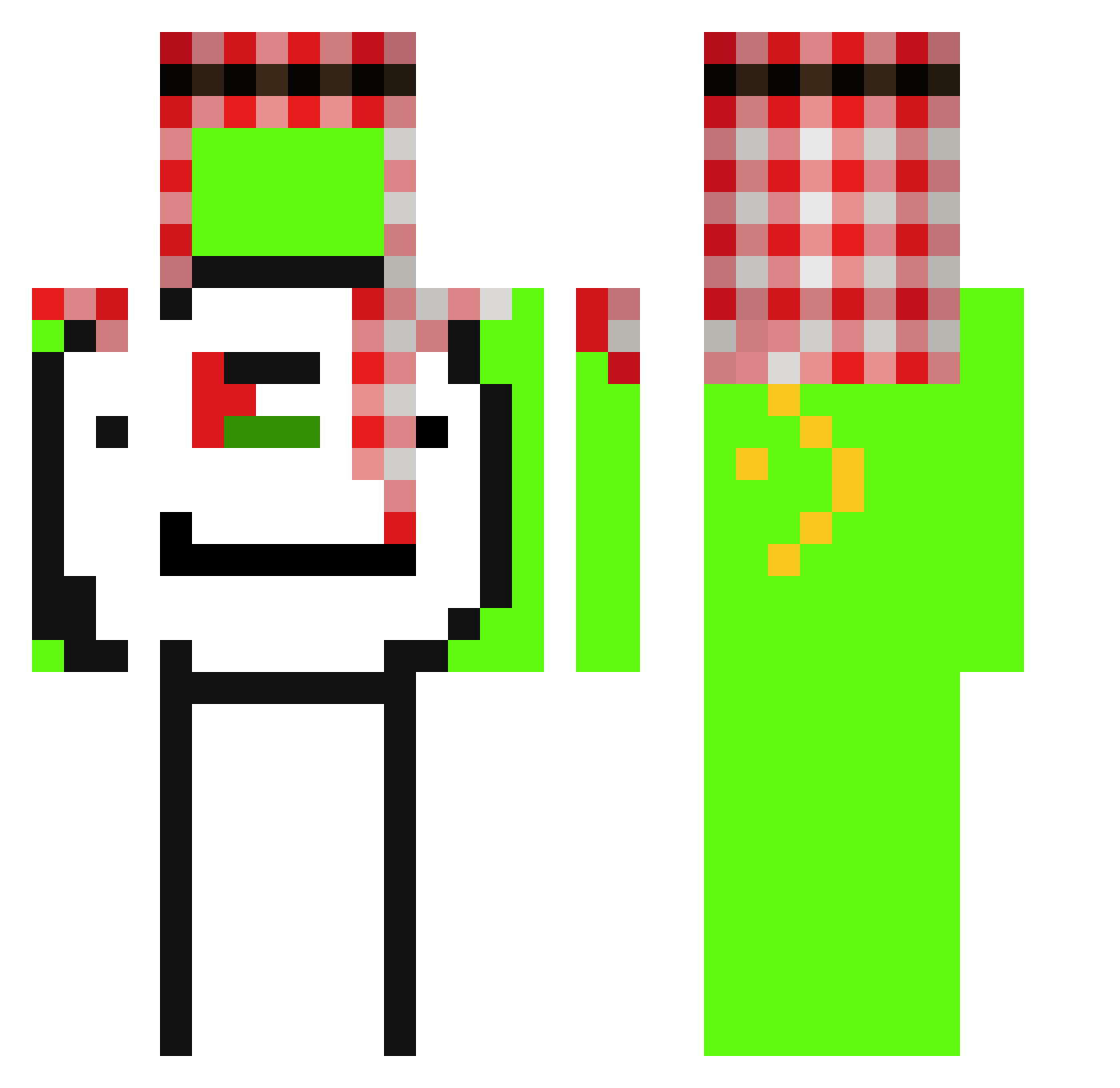 xBilalAR Minecraft skin, front and back view