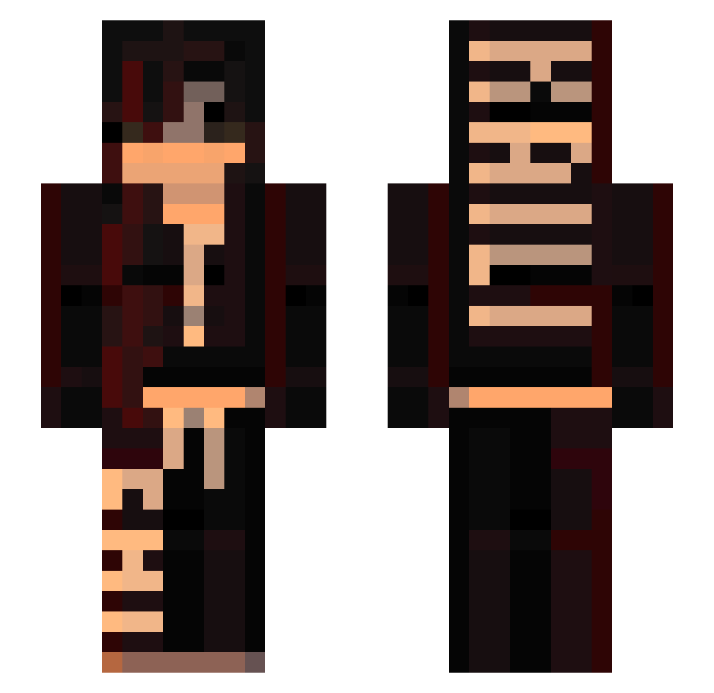 zukinini Minecraft skin, front and back view