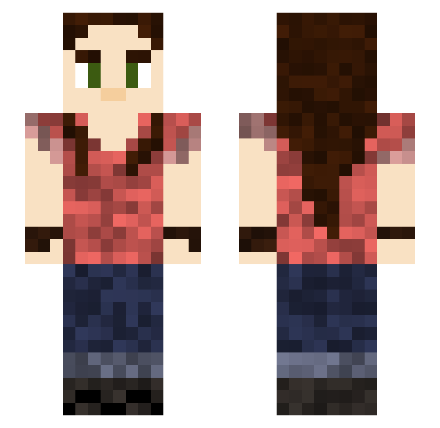 MyaMix Minecraft skin, front and back view