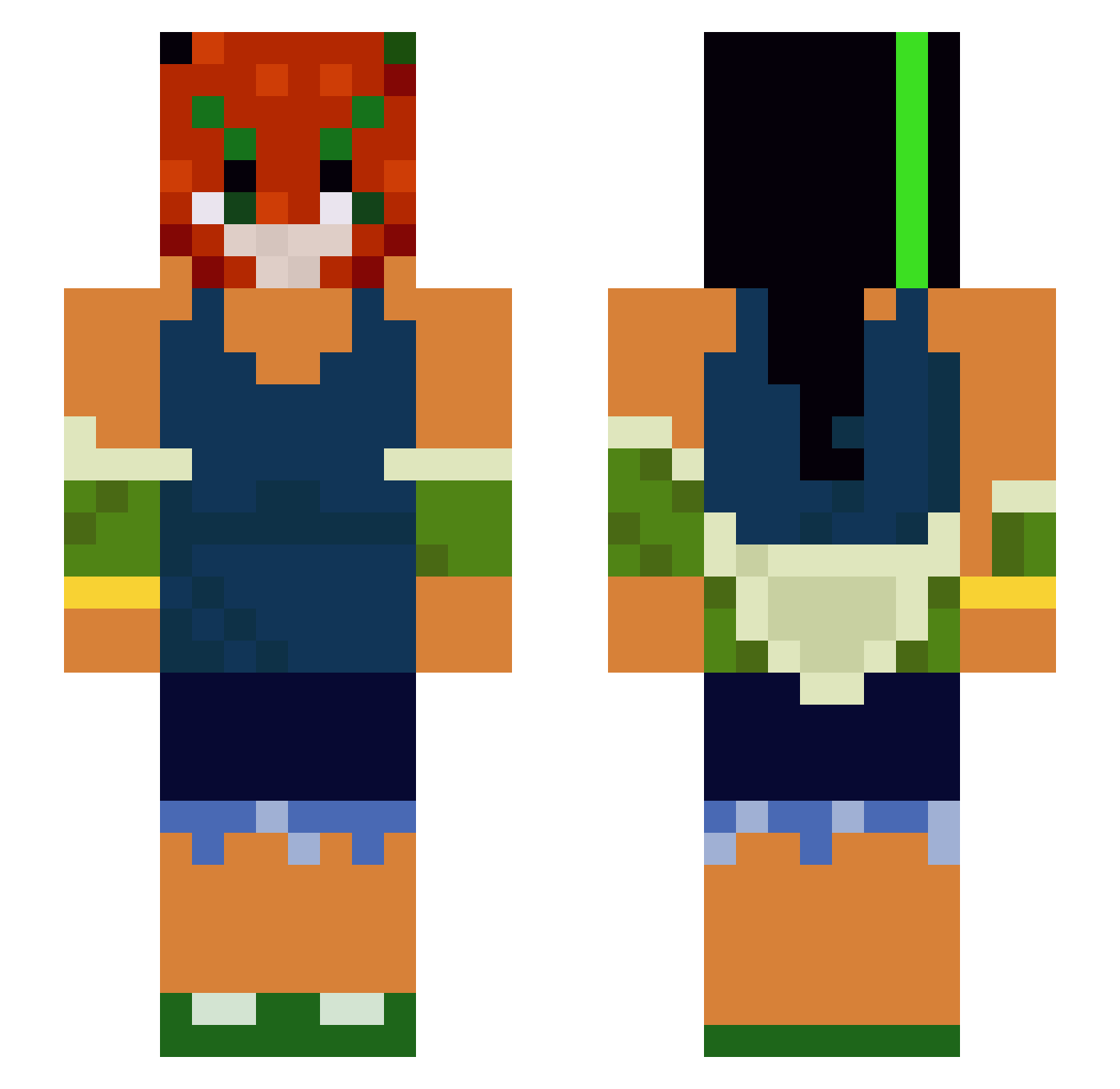 AppleCiderVingr Minecraft skin, front and back view