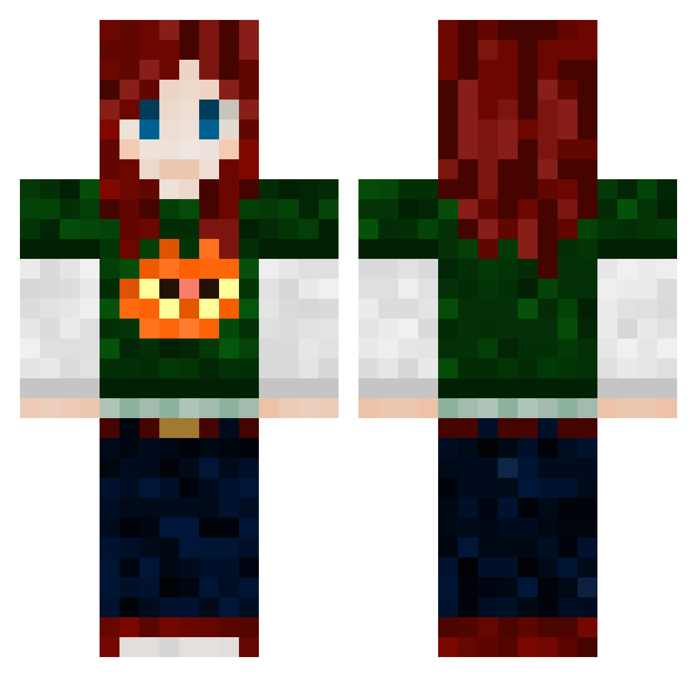 TroisPistoles Minecraft skin, front and back view
