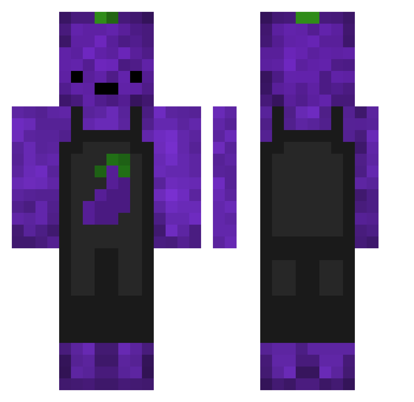 XPHolder Minecraft skin, front and back view