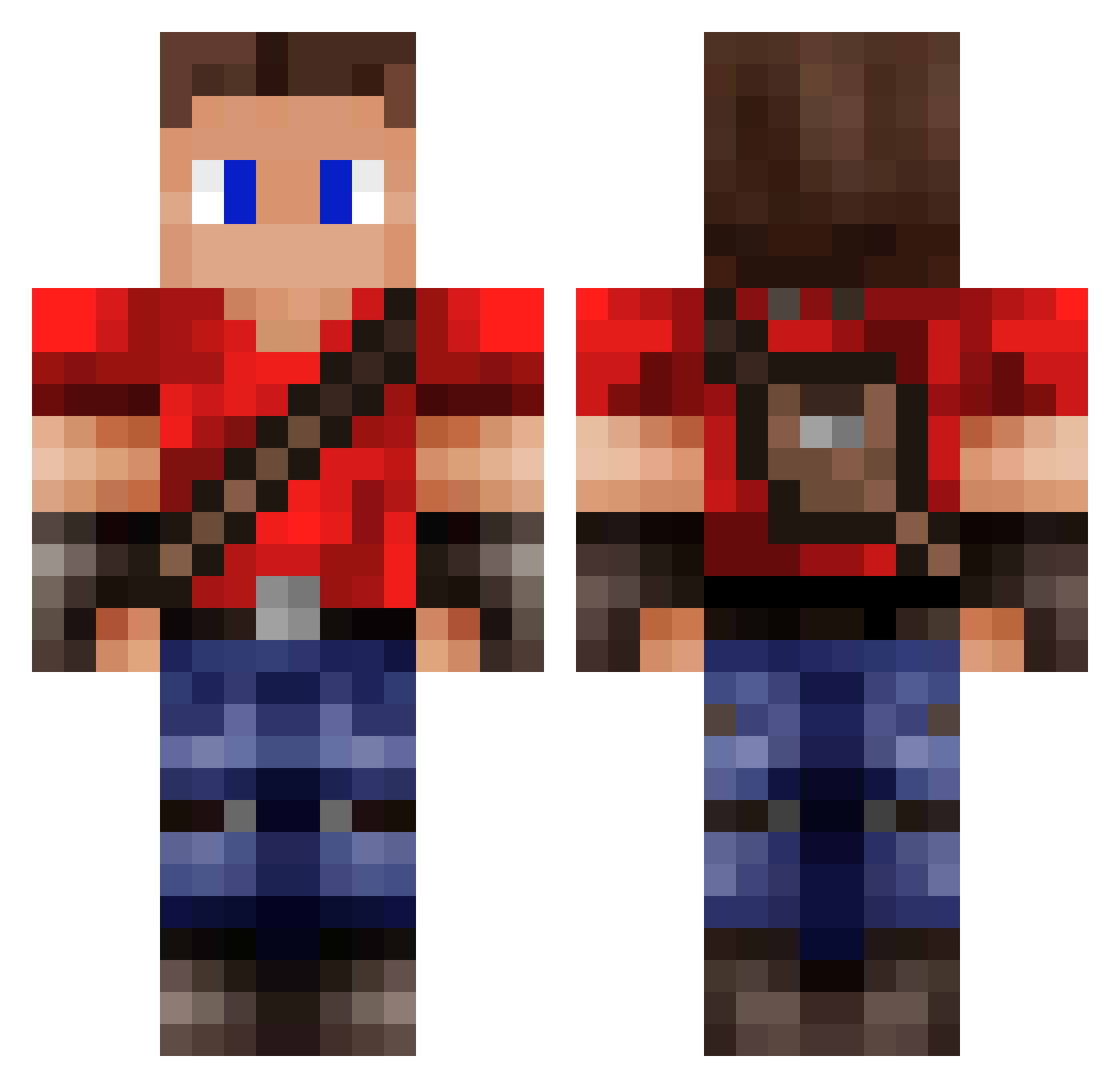 CorithanB Minecraft skin, front and back view