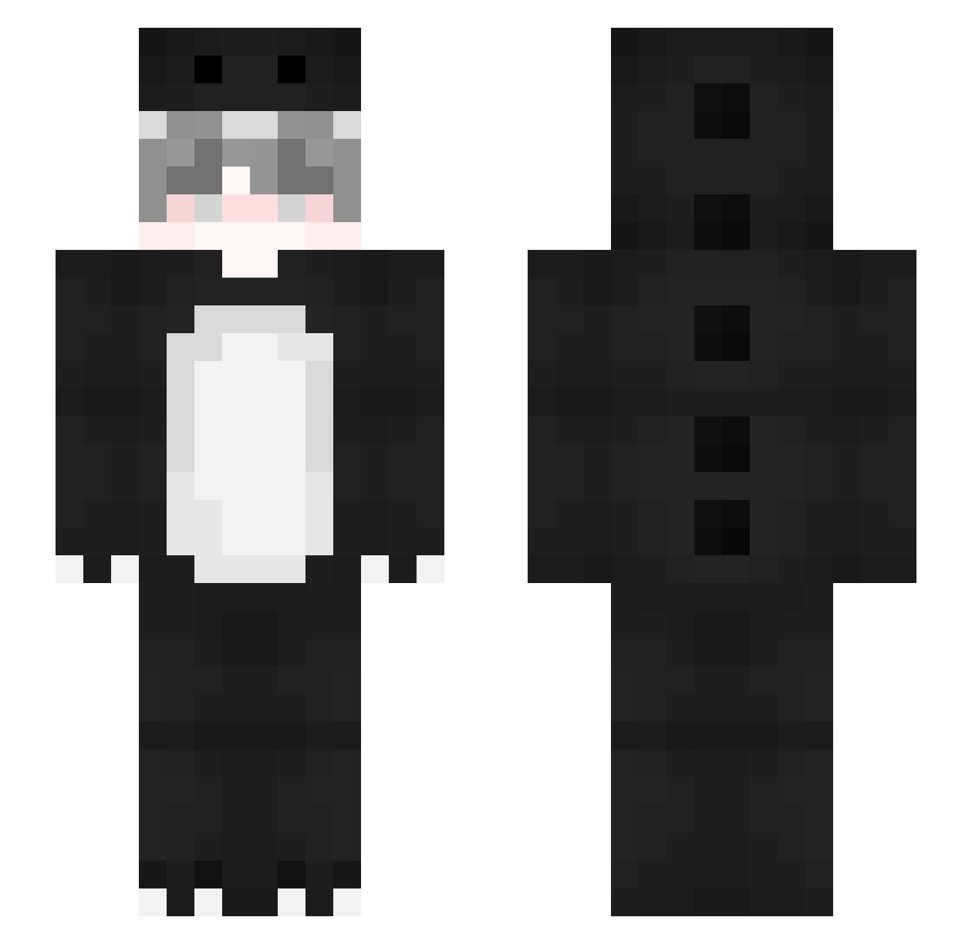 whydoyoucry Minecraft skin, front and back view
