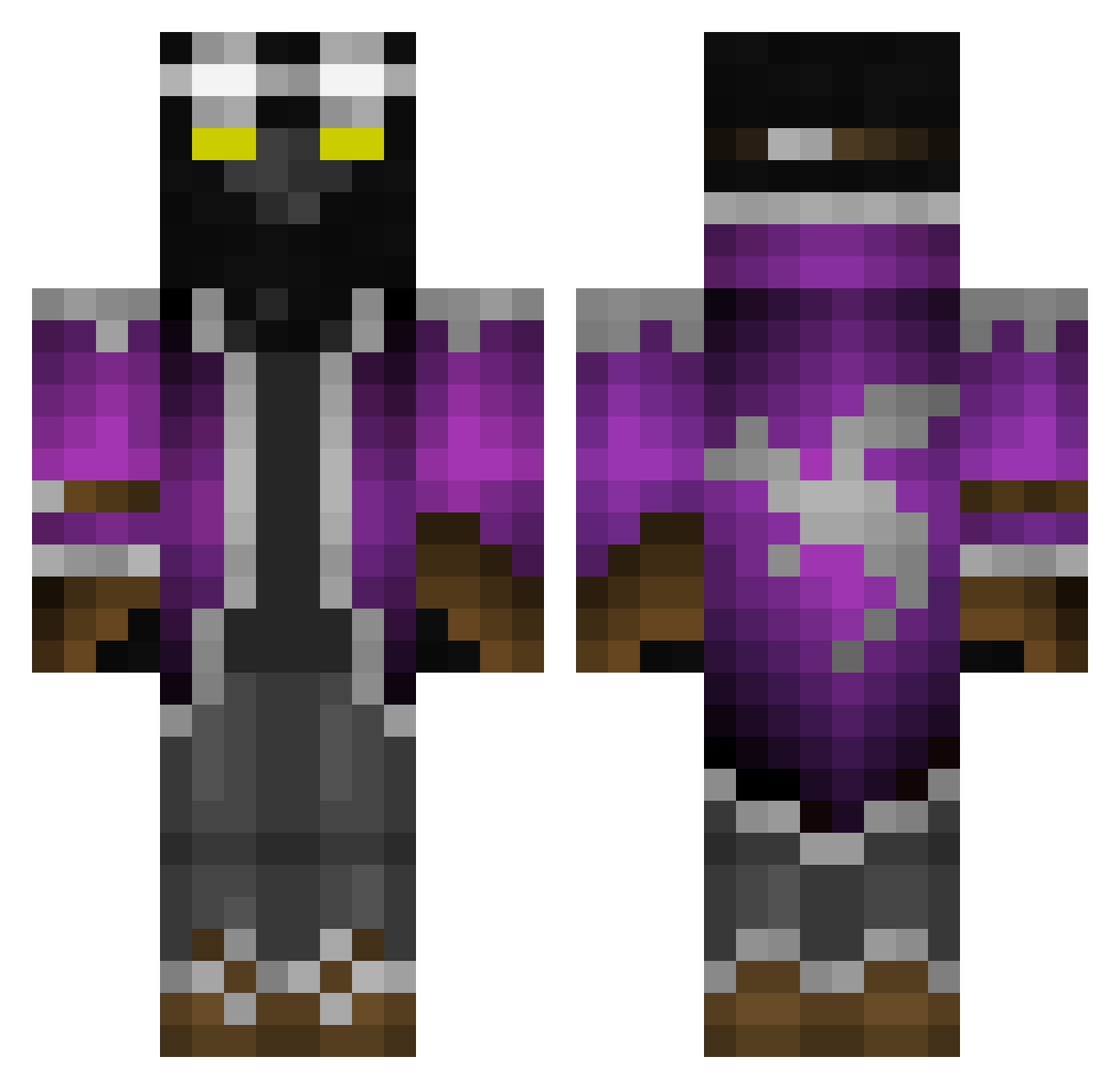 PsychoticRaven Minecraft skin, front and back view