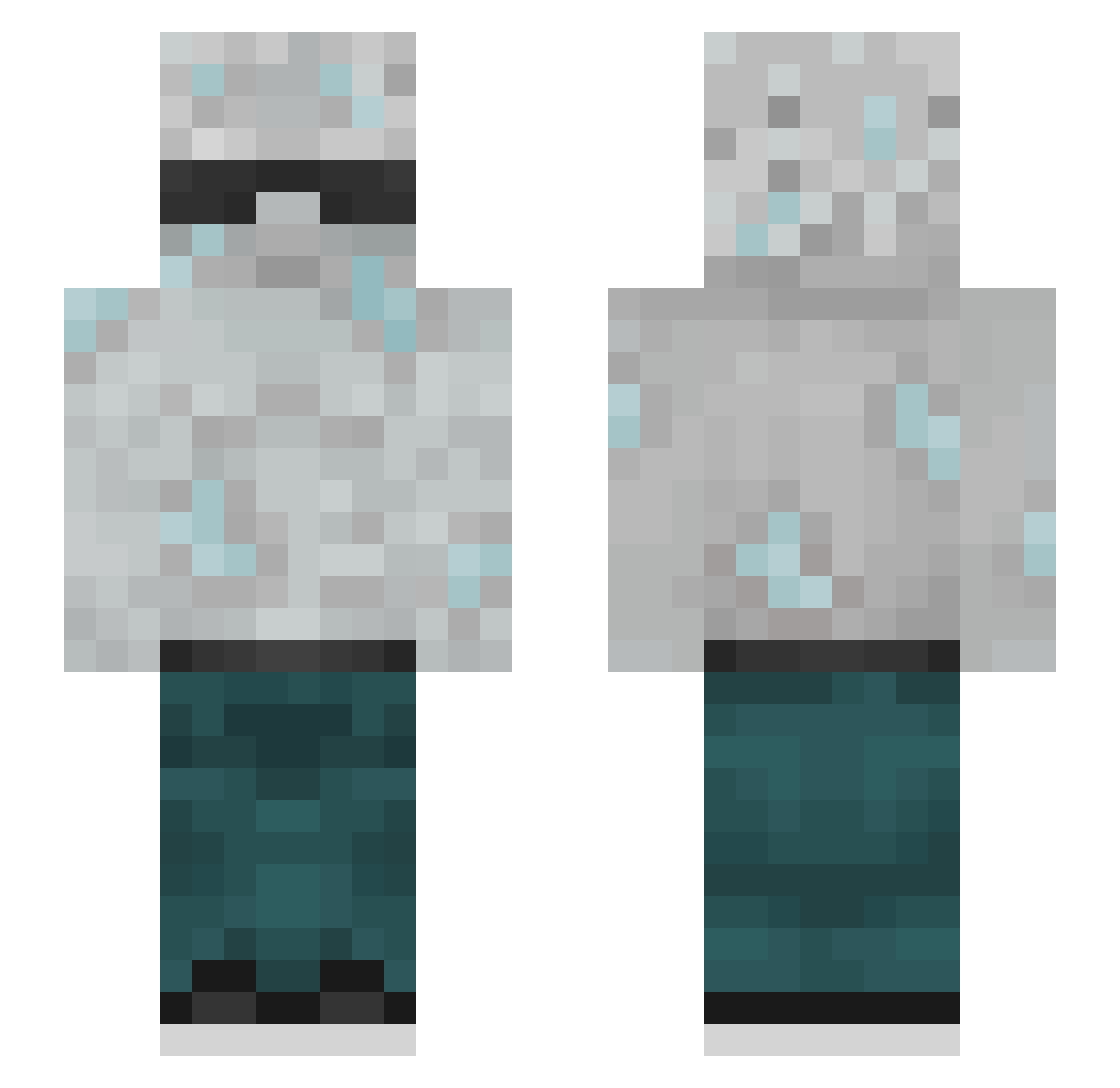 EternallyTickled Minecraft skin, front and back view