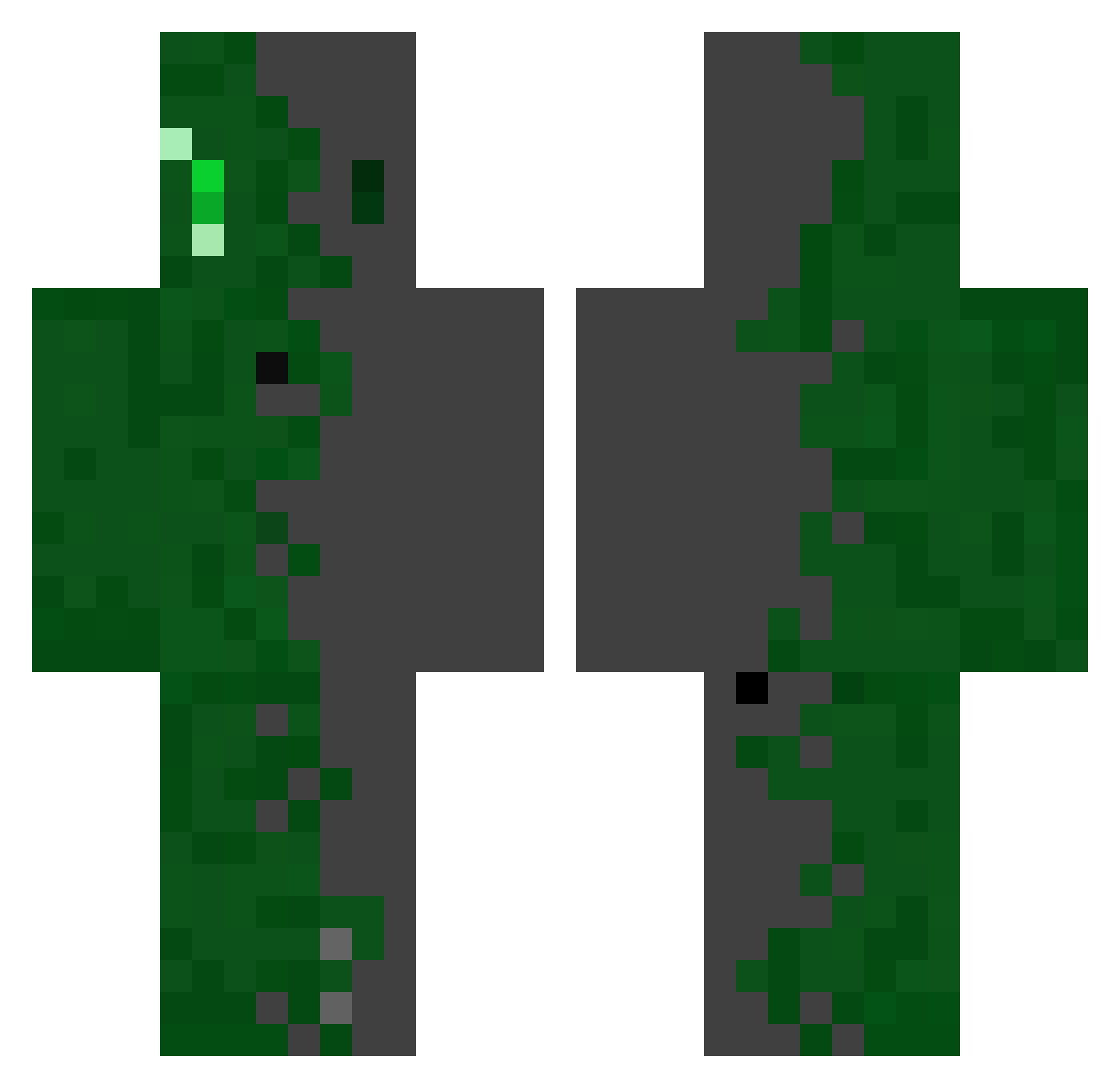 scorki Minecraft skin, front and back view