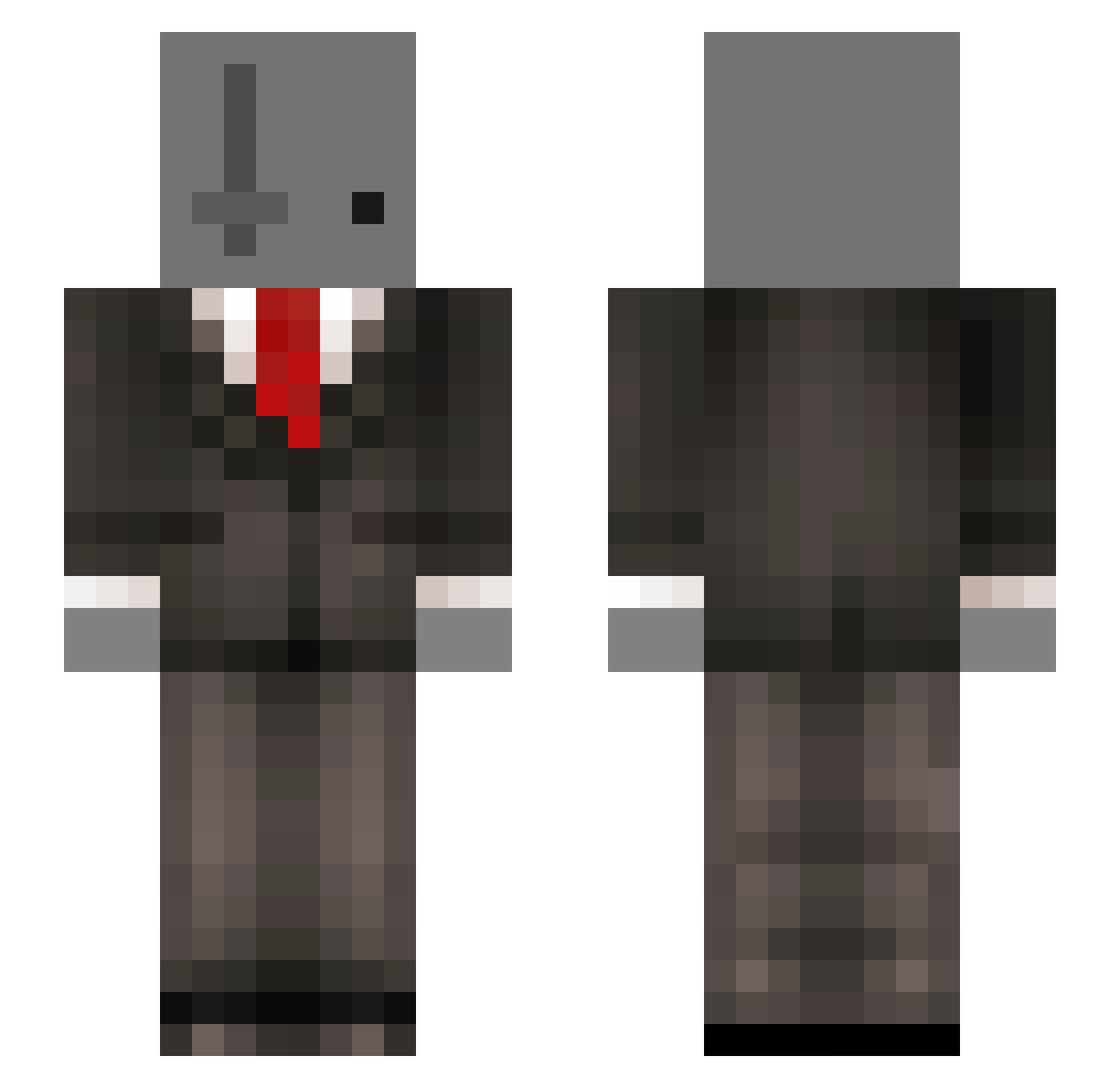 ExaggerationMark Minecraft skin, front and back view