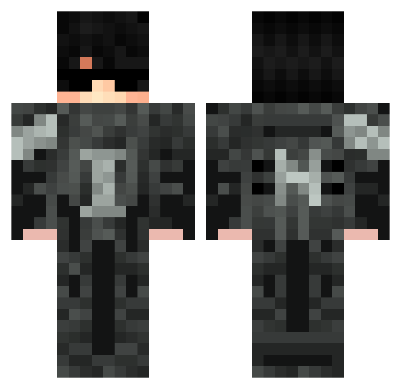 TkrFOFINHO Minecraft skin, front and back view