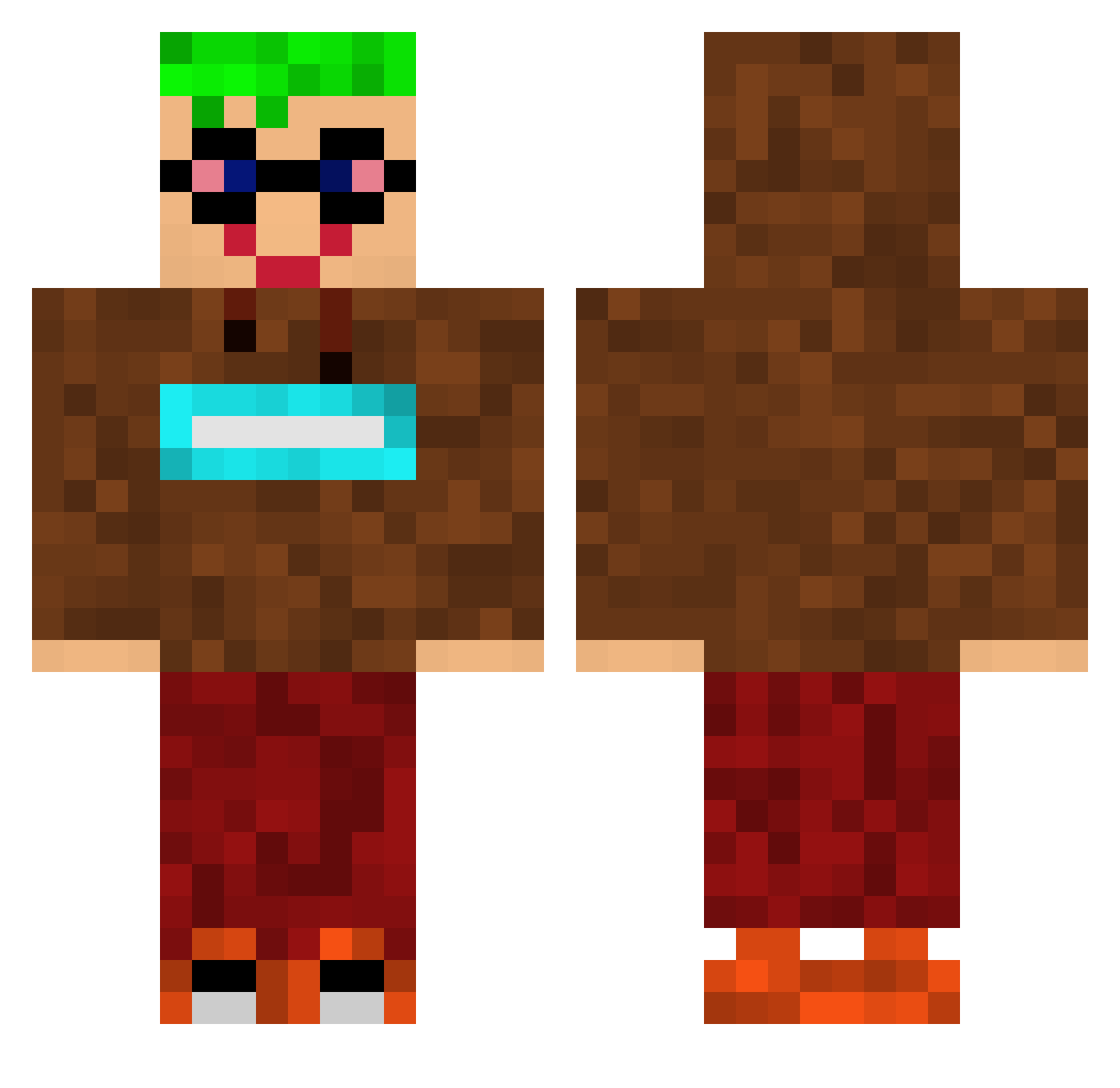 wertoneg Minecraft skin, front and back view