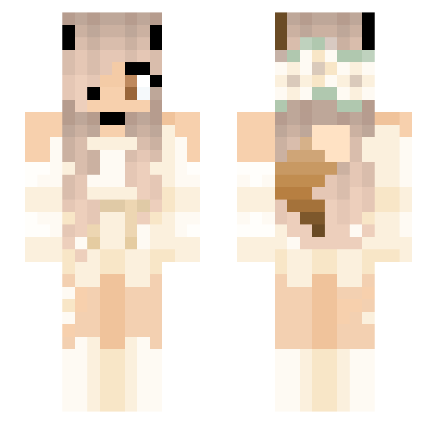janellejellybean Minecraft skin, front and back view