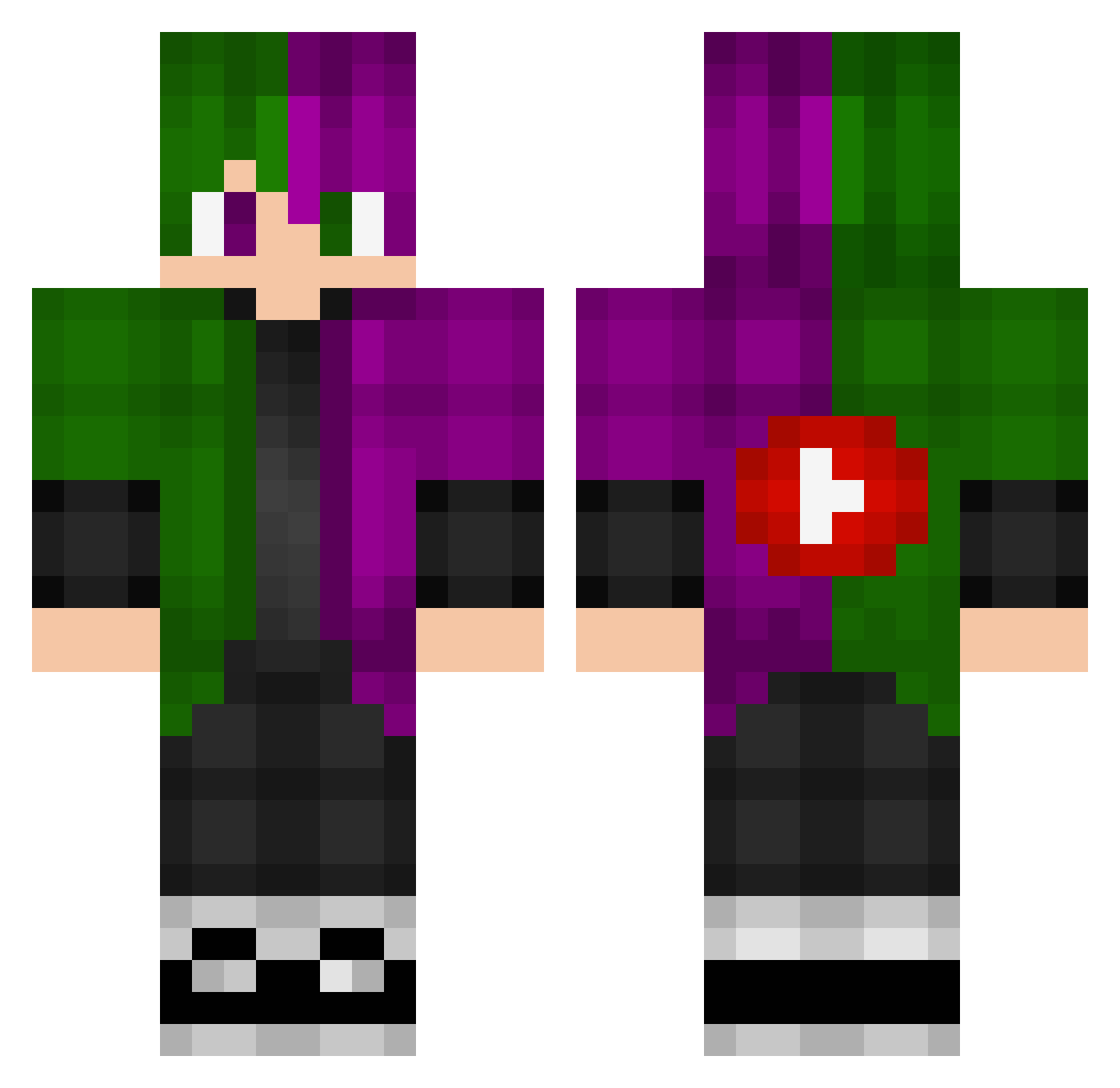 TheIvano Minecraft skin, front and back view