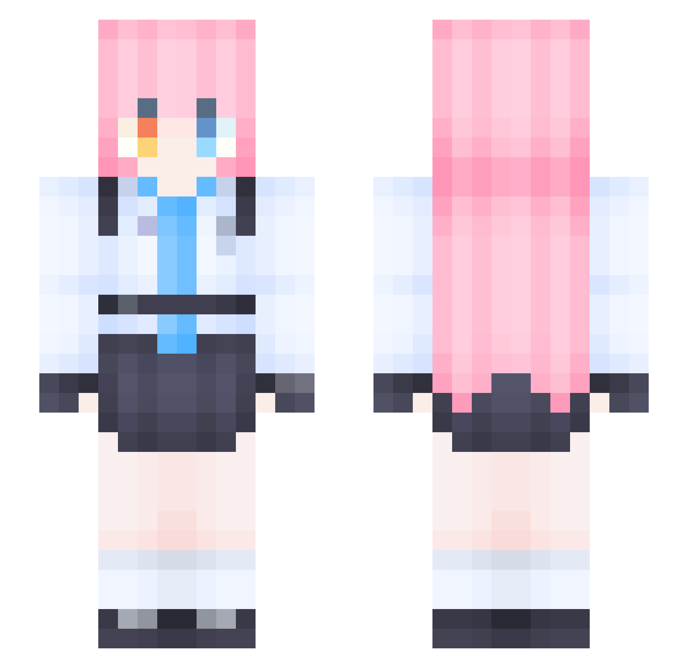 wase_akuma Minecraft skin, front and back view