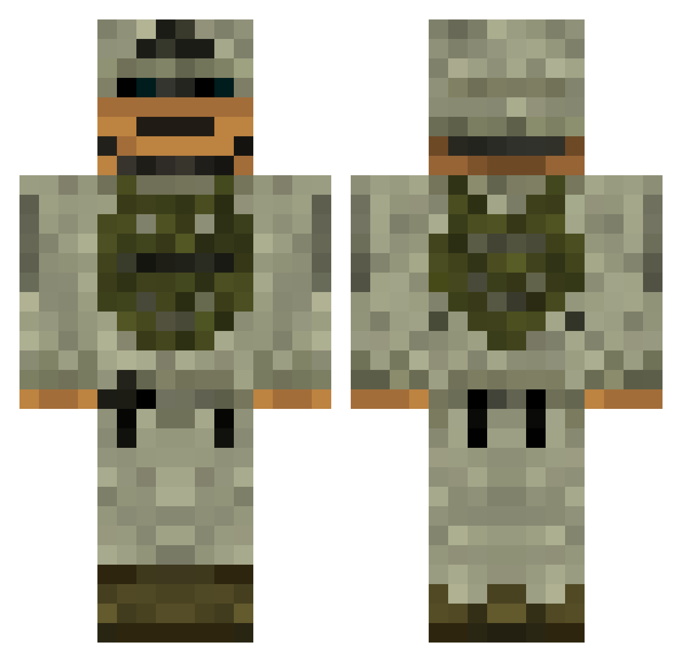 Deals Minecraft skin, front and back view