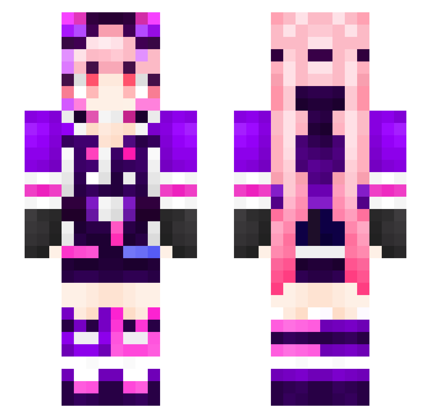 Twins_Picaro Minecraft skin, front and back view