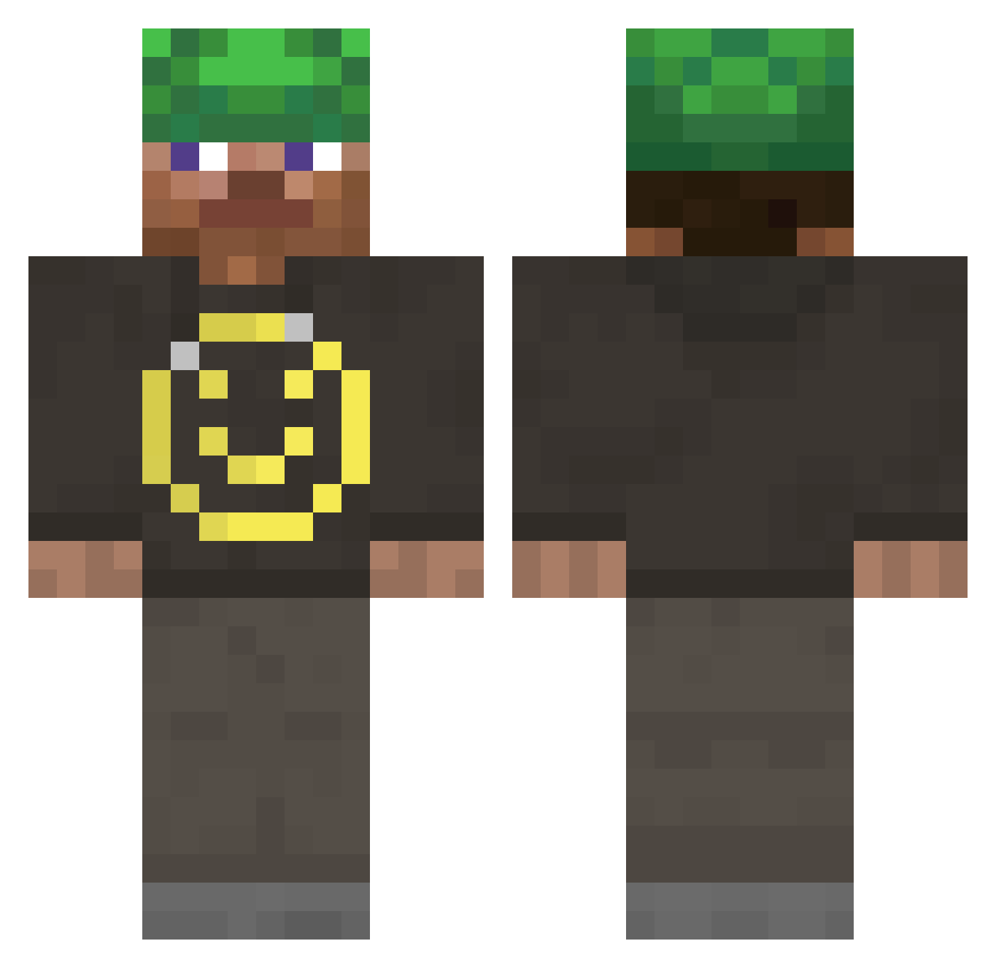 SpeziBread Minecraft skin, front and back view