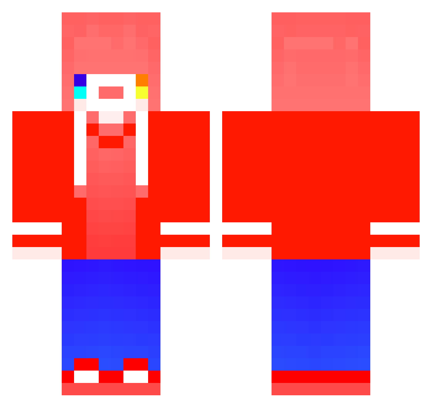 ZhanYC Minecraft skin, front and back view